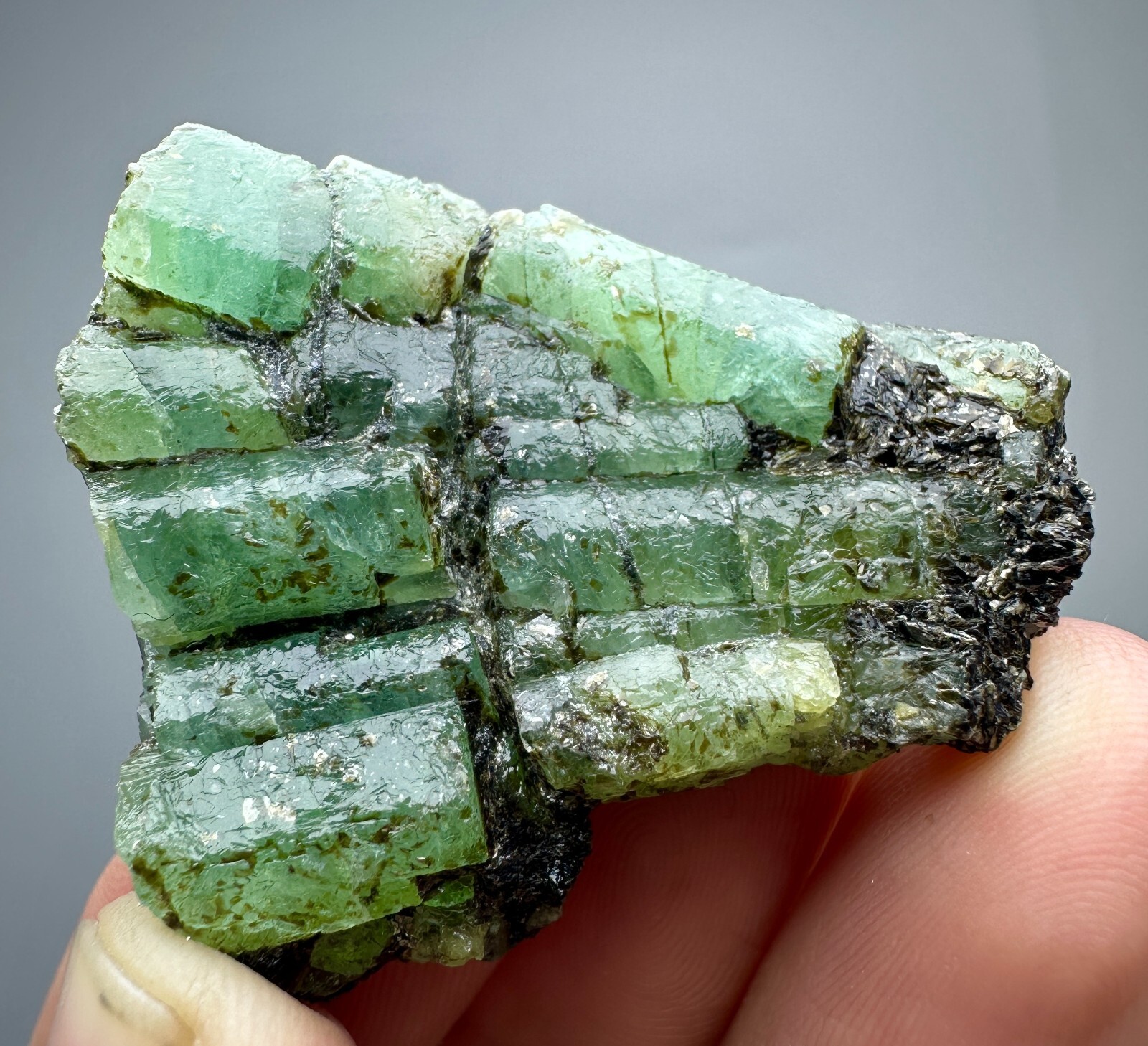 104 Carat Full Terminated Top Green Chitral Emerald Crystals Clusters From @PAK