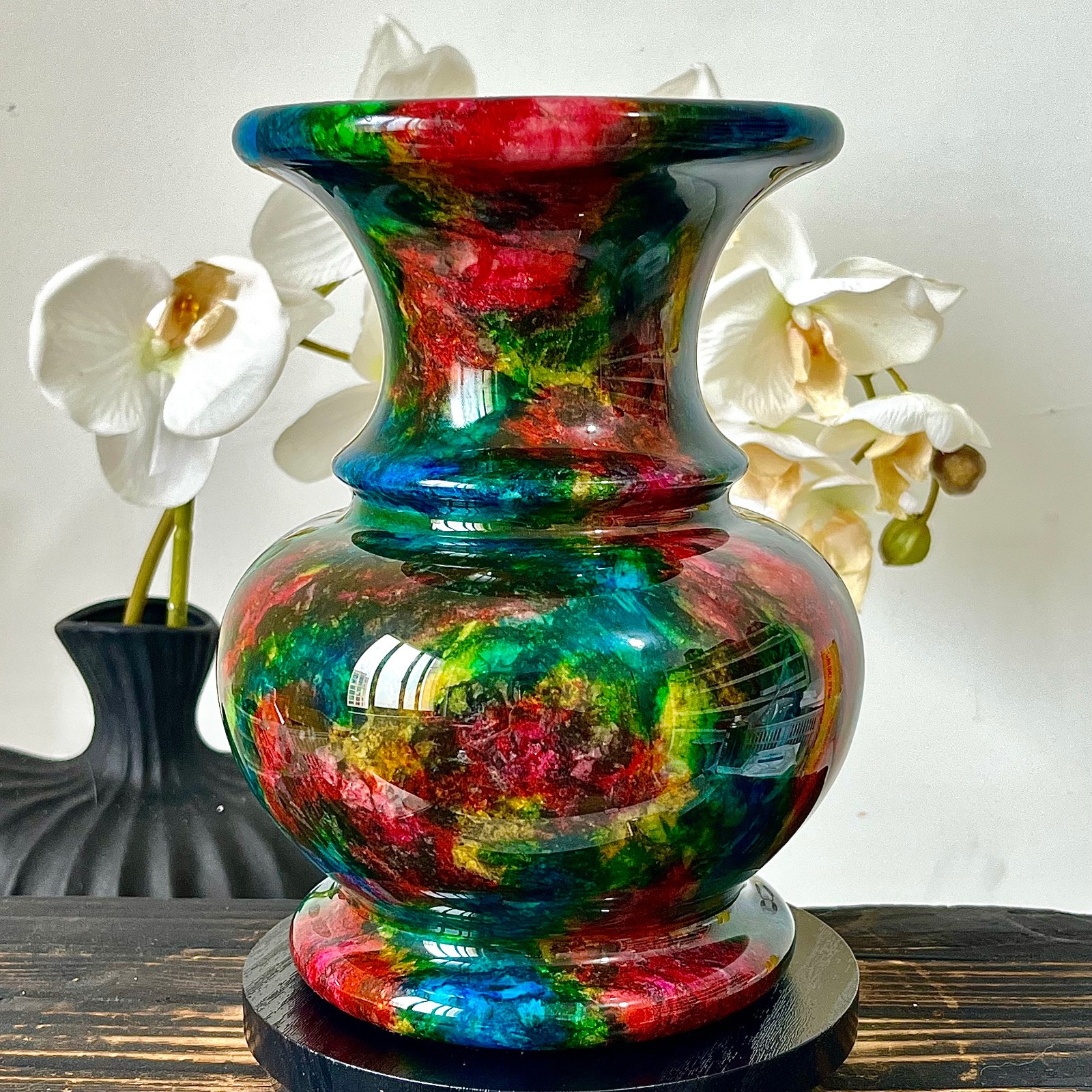 6.82LB Natural “Seven Colors Jade” vase specimen -Taiwan China