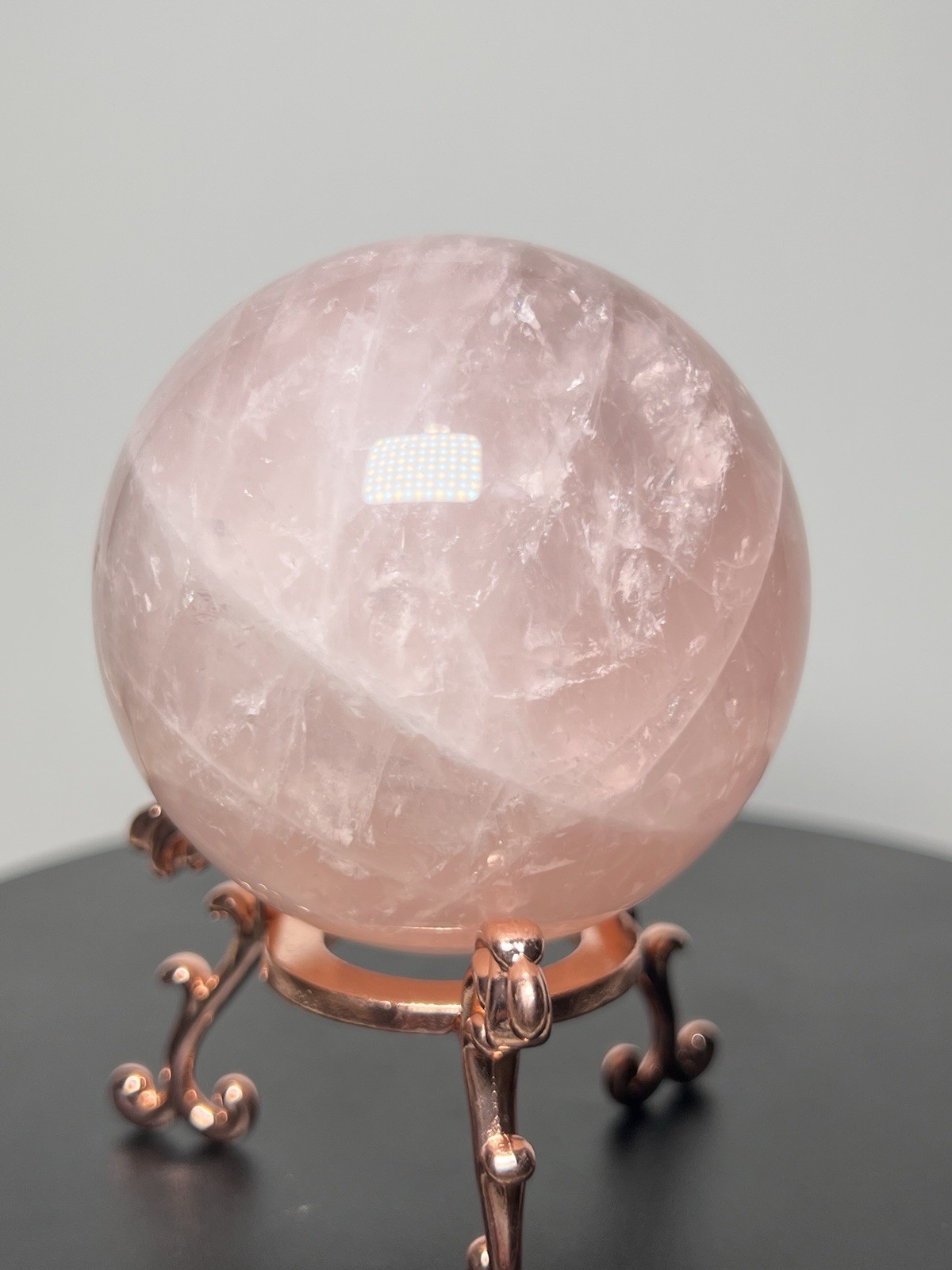 Rose Quartz 4 Piece Set – Heart bowl, Rose, Pyramid, & Sphere (68mm)