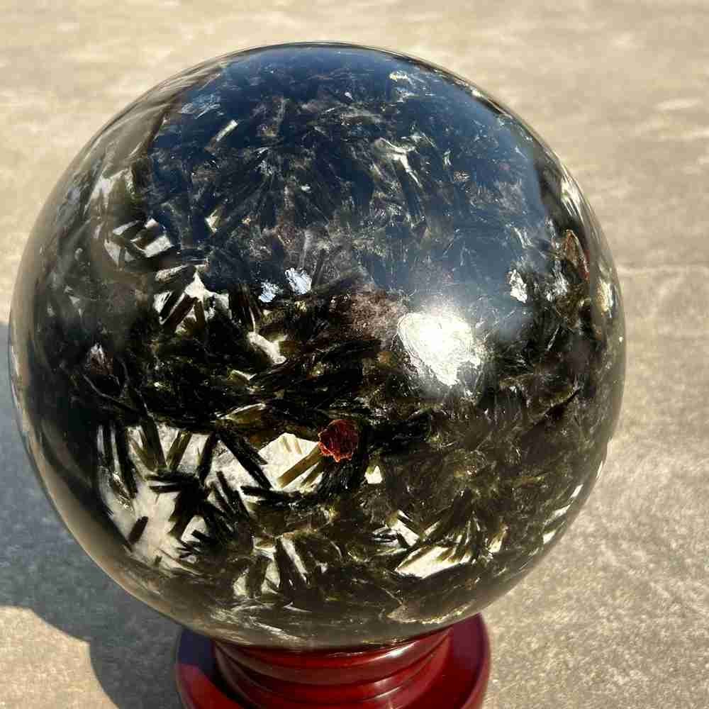 48.4lb Natural green Mica Lepidolite Quartz Sphere Crystal Ball Reiki Gem +stand