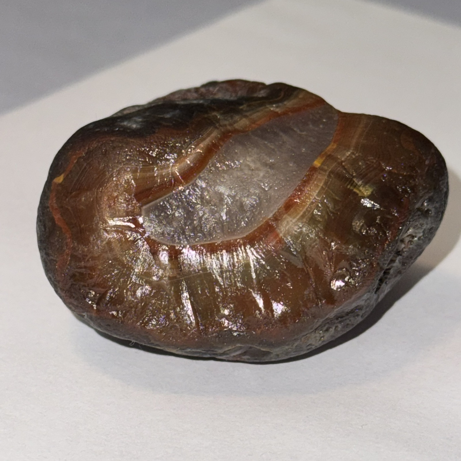 5.25 oz Lake Superior Agate with Limonite, Dark Husk With Frost