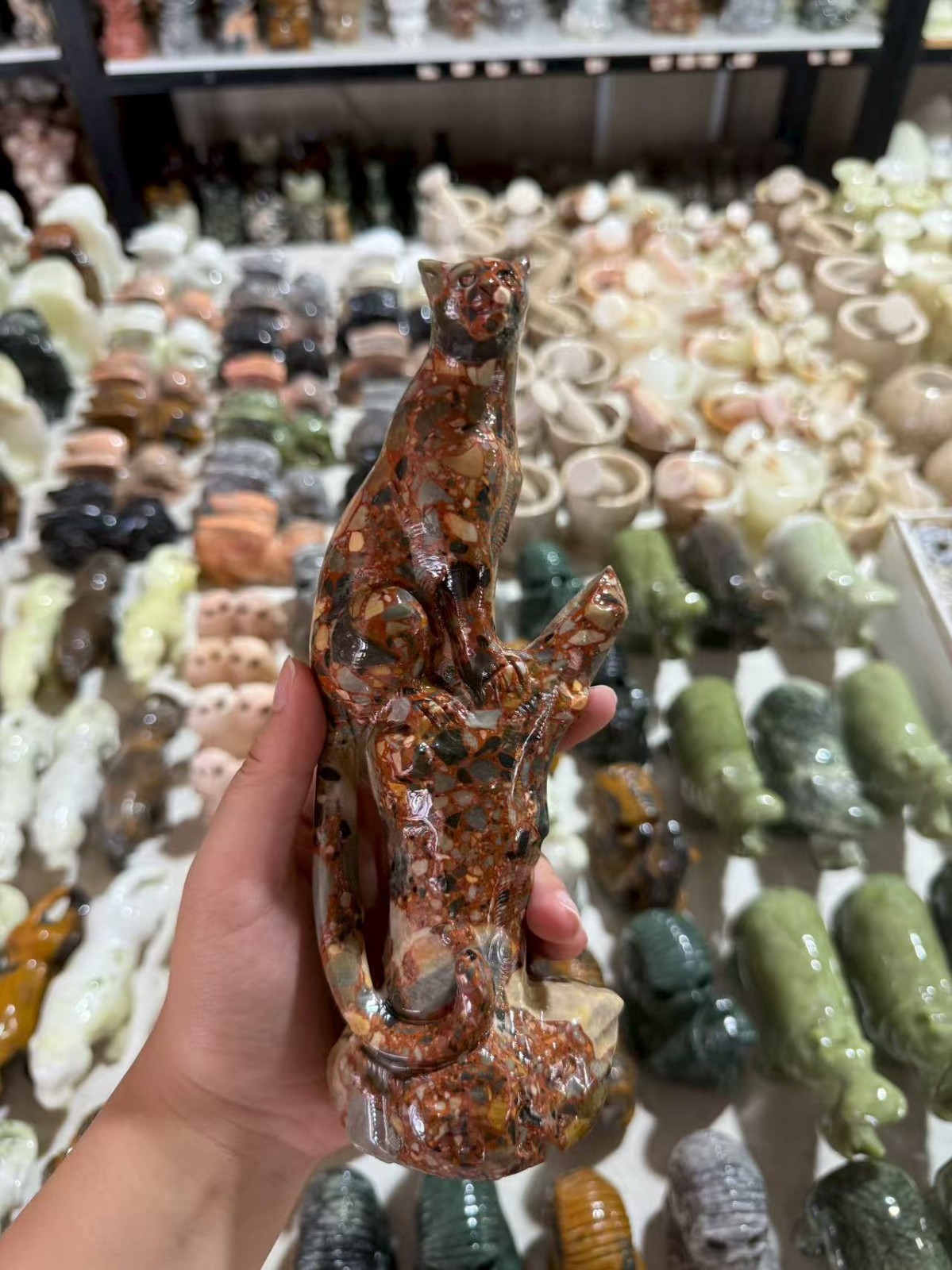 1pc Natural Jade quartz carved cat head crystal skull healing deocr