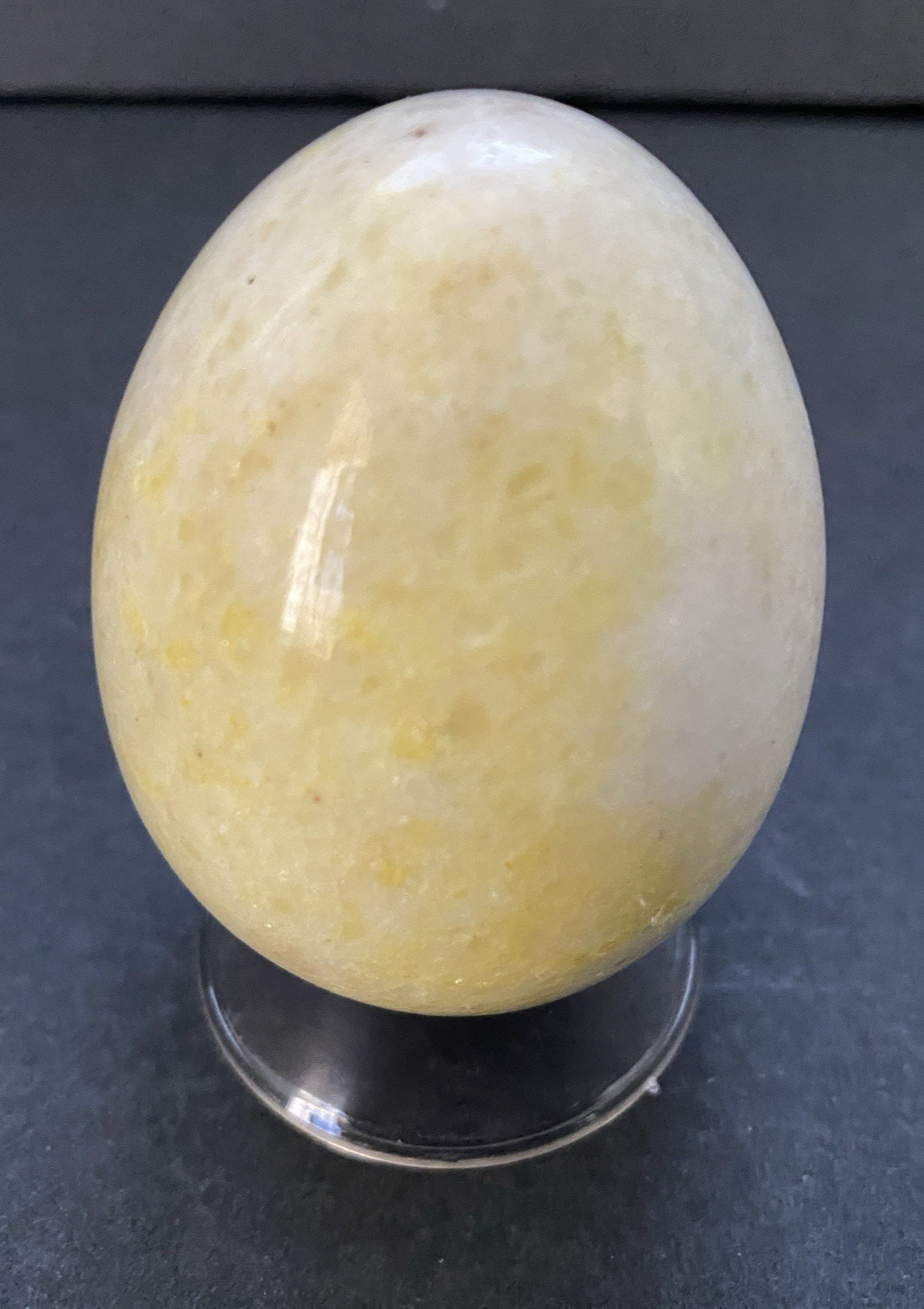 Natural Onyx Stone Egg With Stand Hand Polished Banded Agate Calcite Crystal