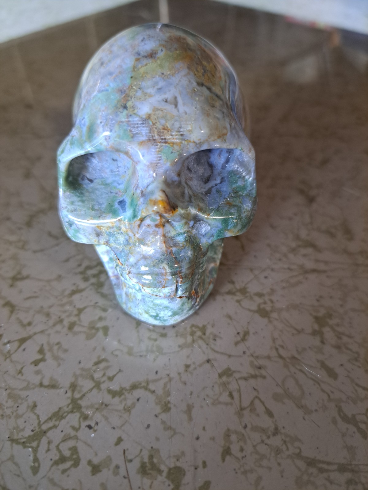 😍😍😍12.7 oz crystal quartz, hand carved skull mineral 2 3/8″🤪🤪🤪