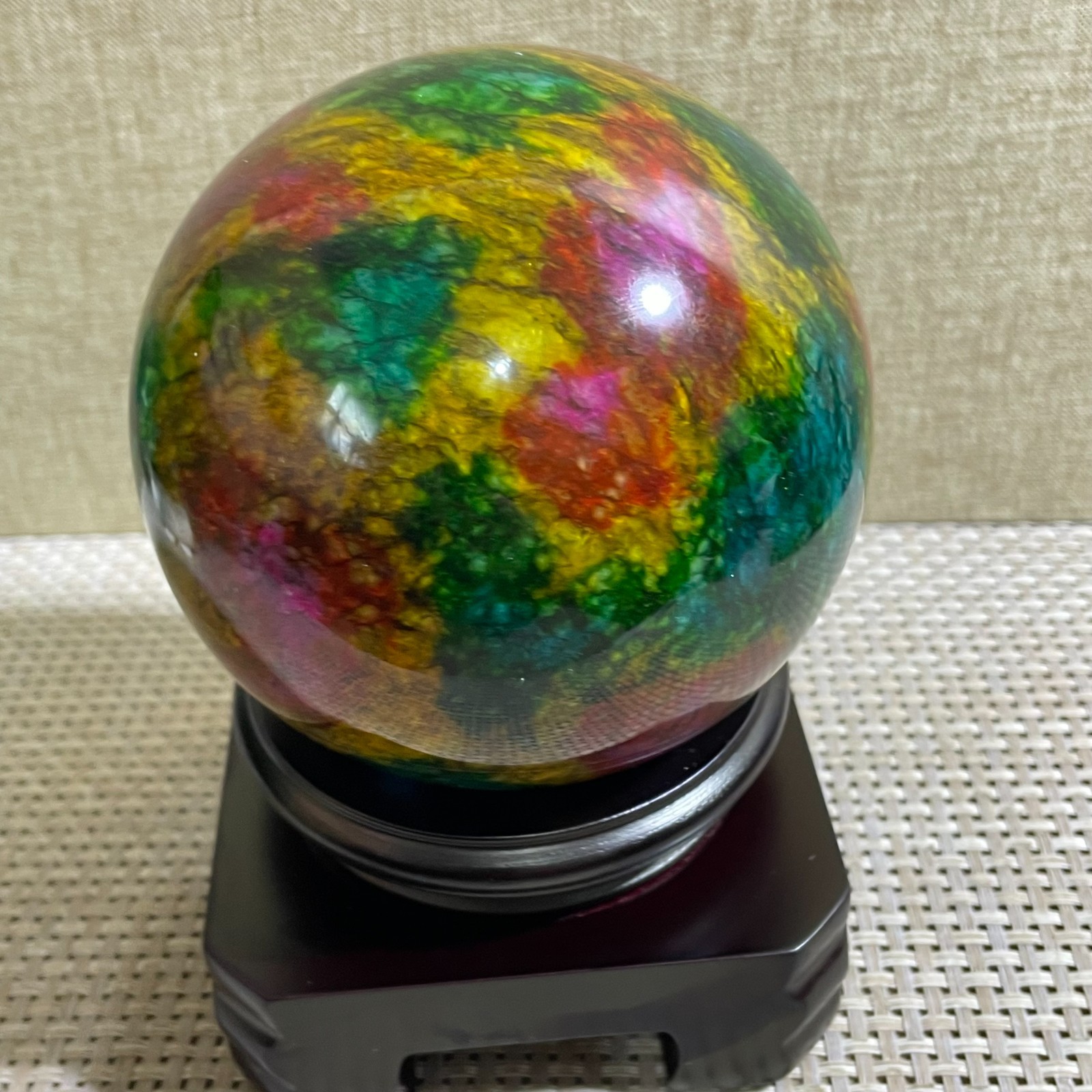 1519g Seven Colors Jade” sphere specimen -Taiwan China