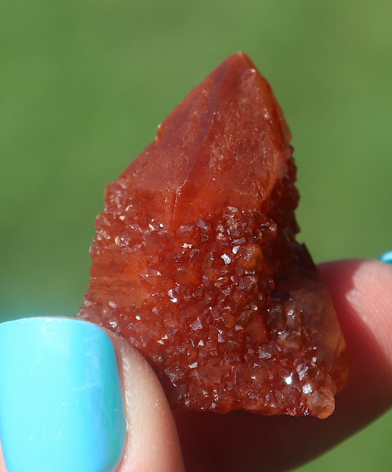Red Quartz Ferruginous Quartz Crystal Cluster From Morocco 3.3 Cm’s