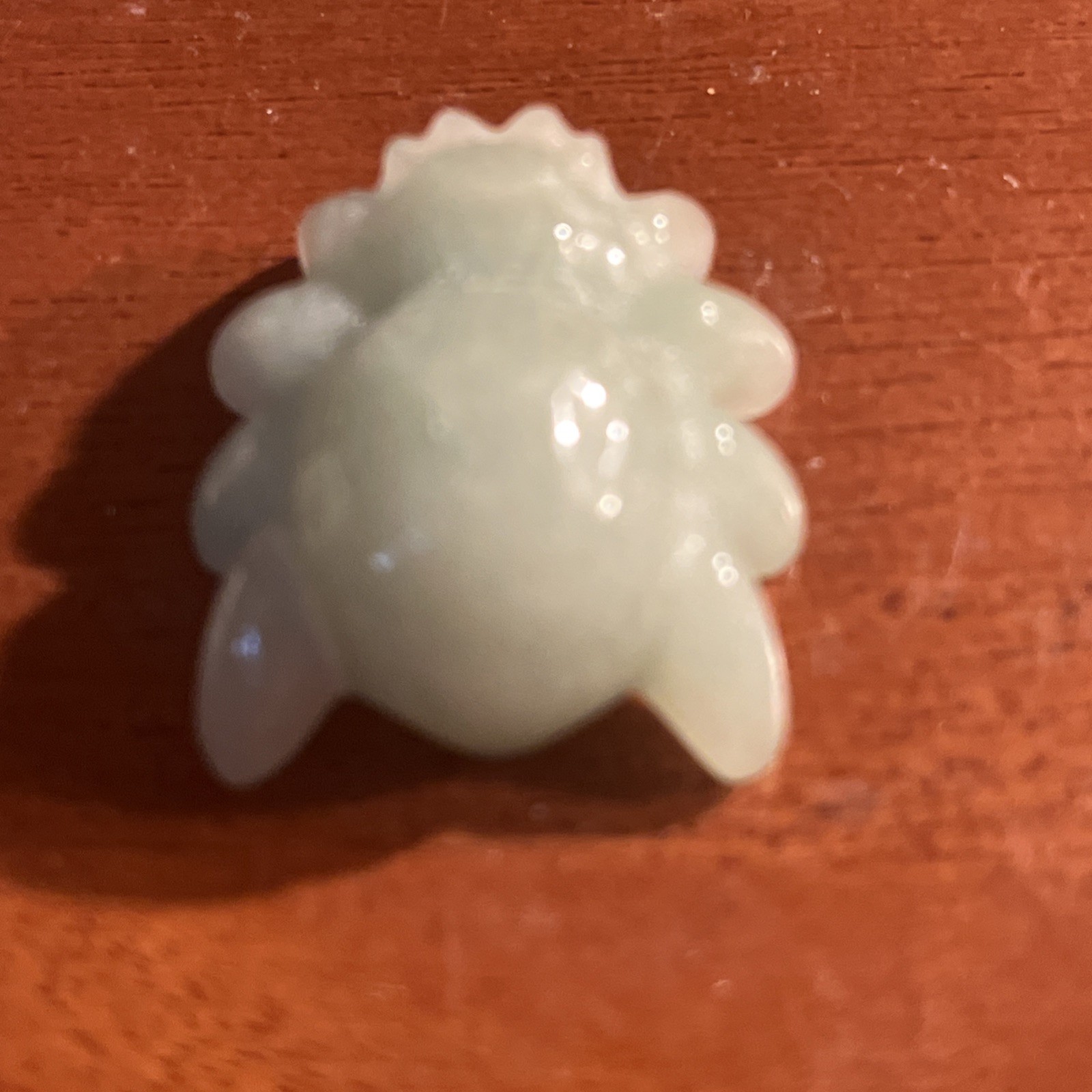 Pale Green Nephrite Jumping Spider Hand Polished Miniature Stone 1.5”