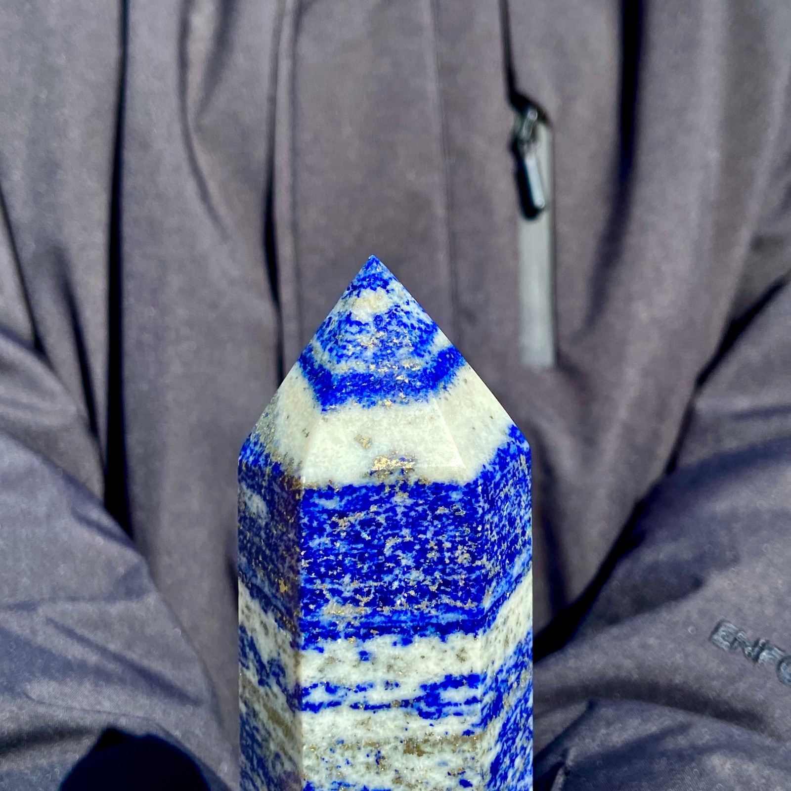1.23LB Large Natural Lapis lazuli quartz crystal obelisk point wand aura healing