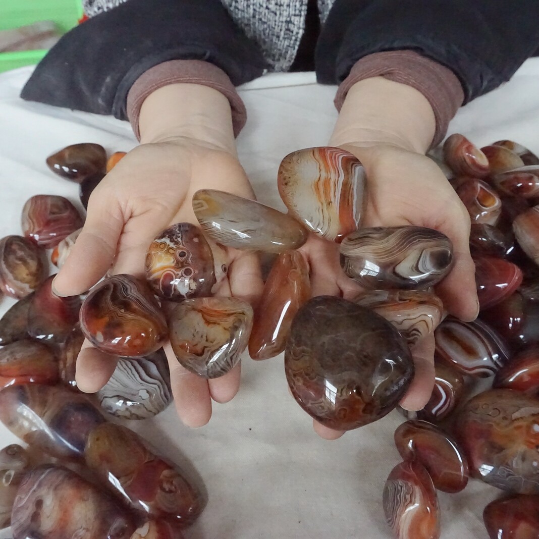 5Kg 11LB 110 Natural Banded Sardonyx Carnelian Agate Crystal Palm Stones Healing