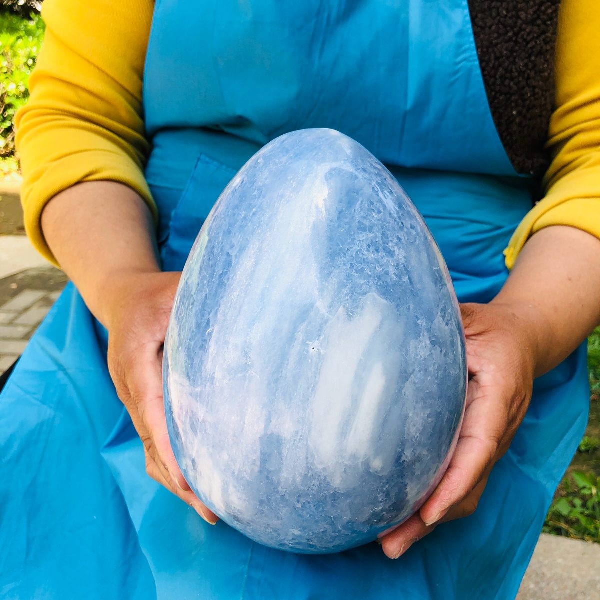 9.3LB Natural Beautiful Blue Crystal Egg Crystal Mineral Specimen Healing 4766