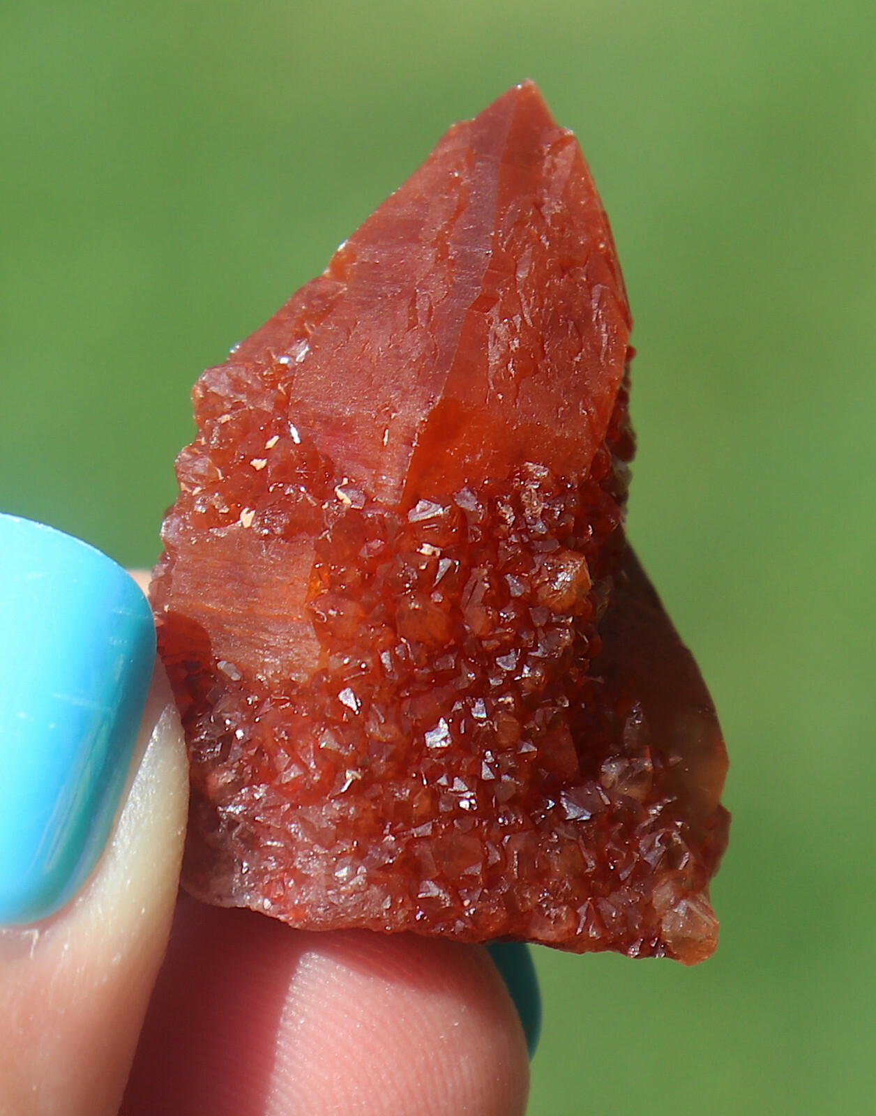 Red Quartz Ferruginous Quartz Crystal Cluster From Morocco 3.3 Cm’s