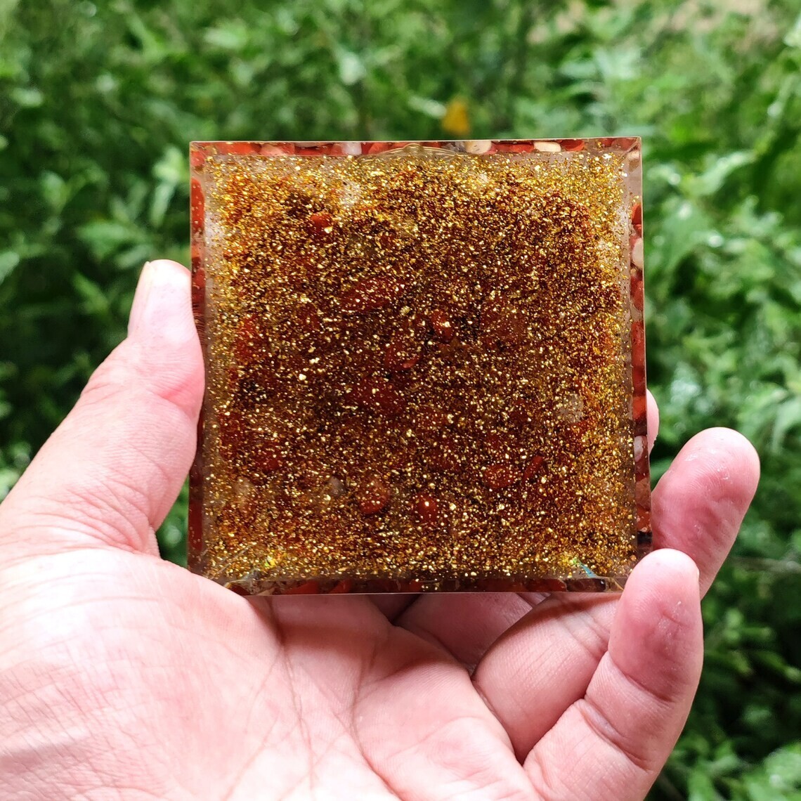 7 Chakra Orgone Pyramid Natural Gemstone Orgonite Pyramid Home Decoration