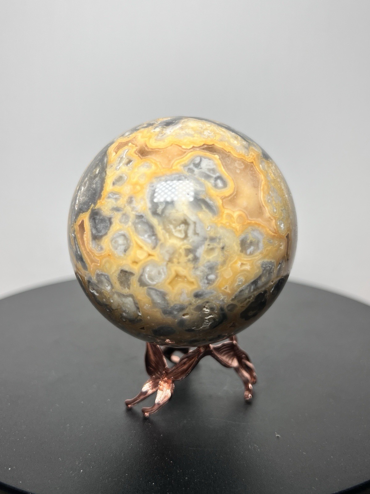 Crazy Lace Agate 2 Piece Set – Tower & Sphere w/holder 65mm
