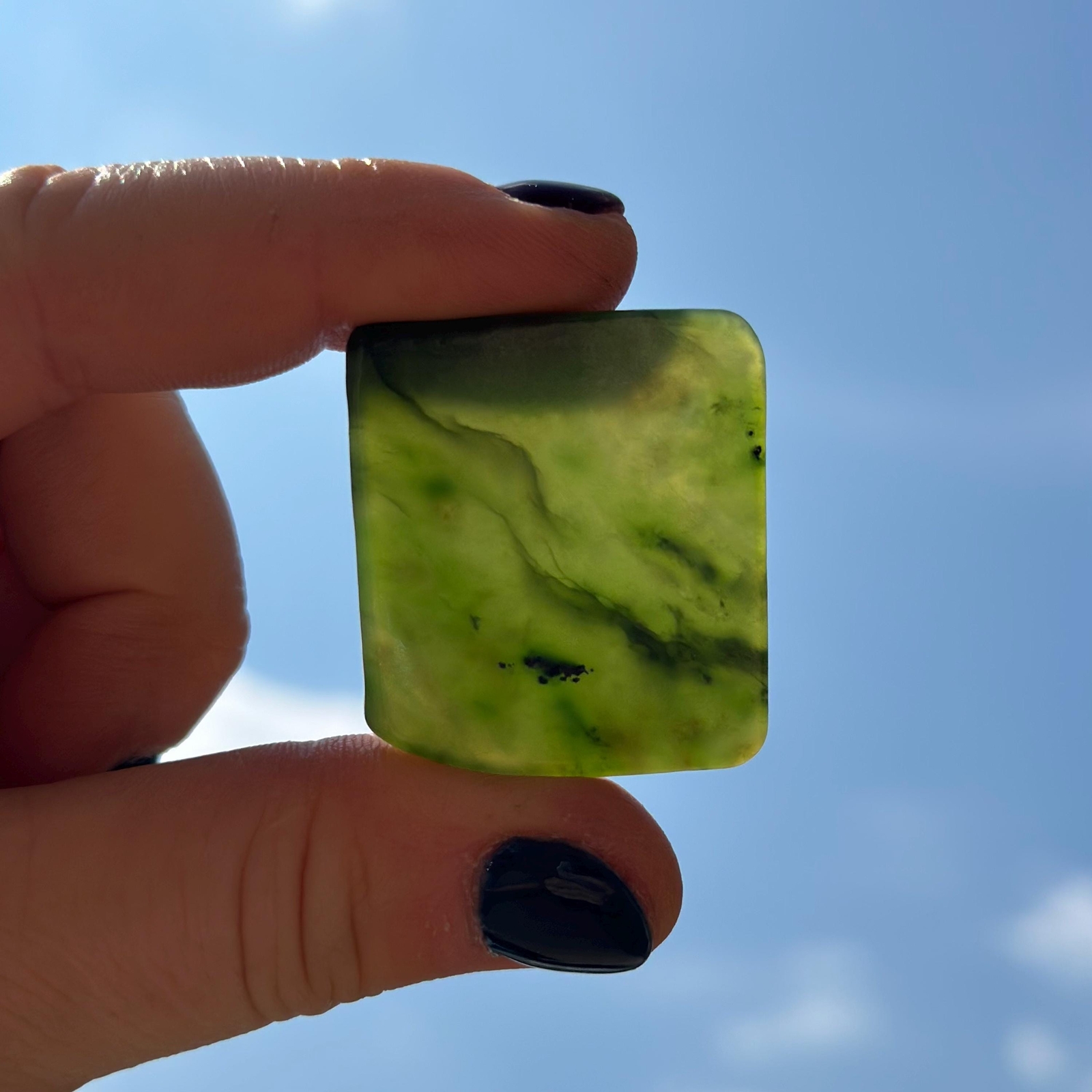 Nephrite Jade Crystal Slice, Natural Nephrite Jade from Siberia