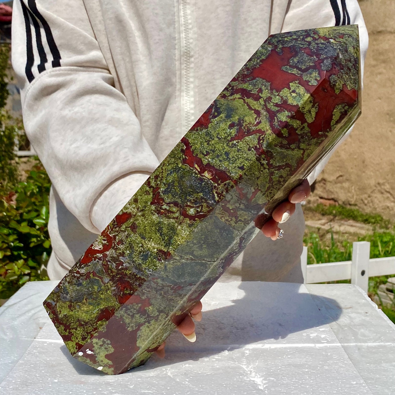 11.9LB Natural Dragon Blood Column Obelisk Crystal Column Wand Point Healin