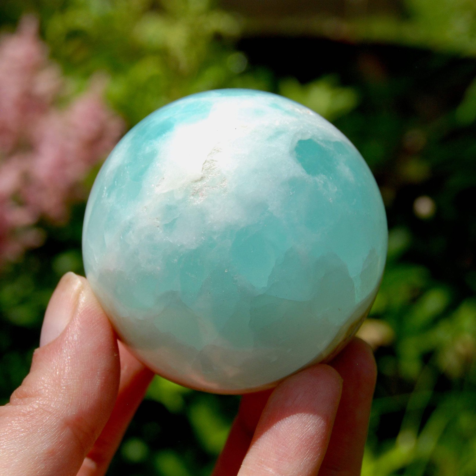 AAA Caribbean Blue Calcite Crystal Sphere | 60mm 300g Stone of Serenity