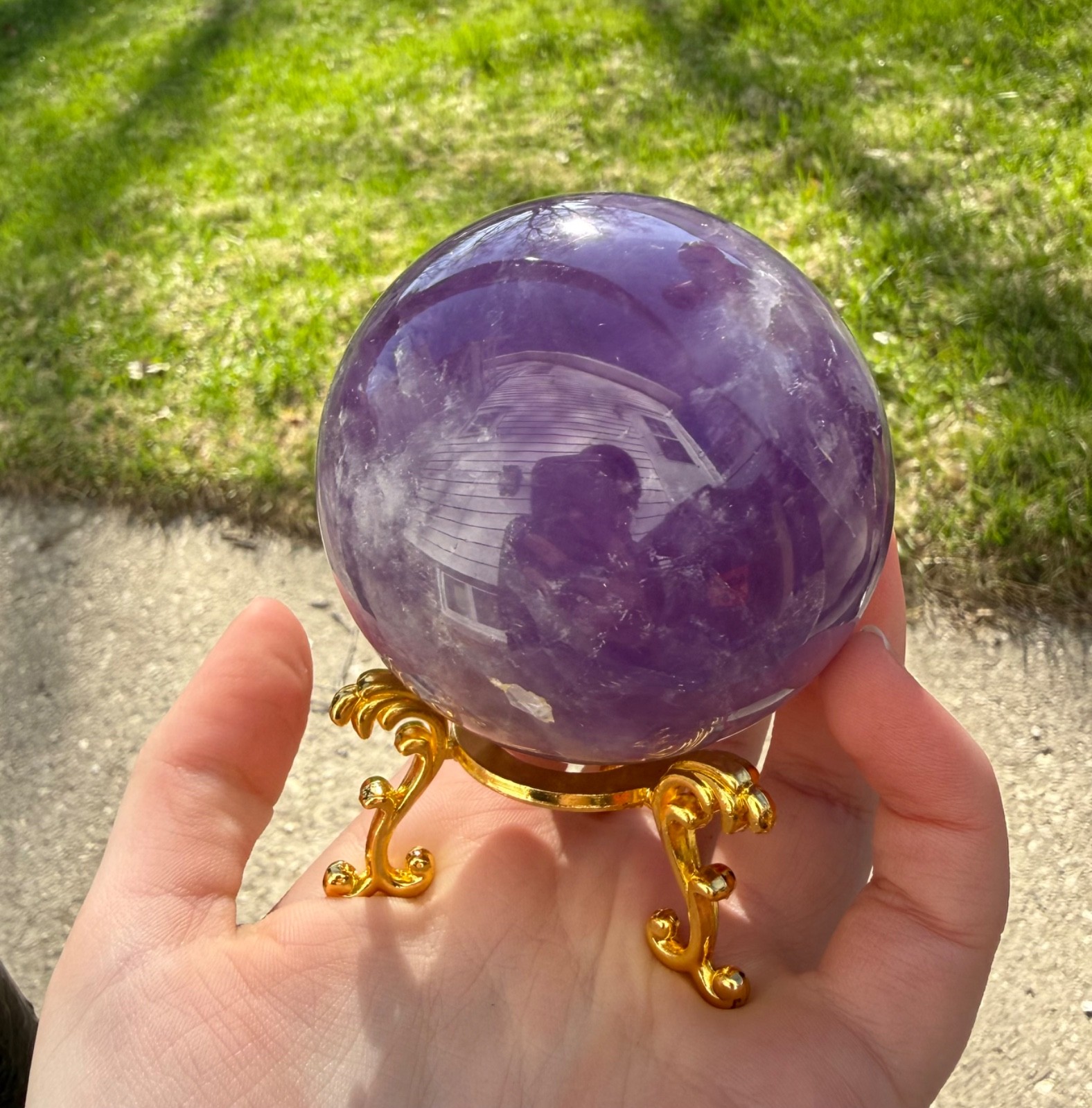 Amethyst Crystal Sphere with Stand