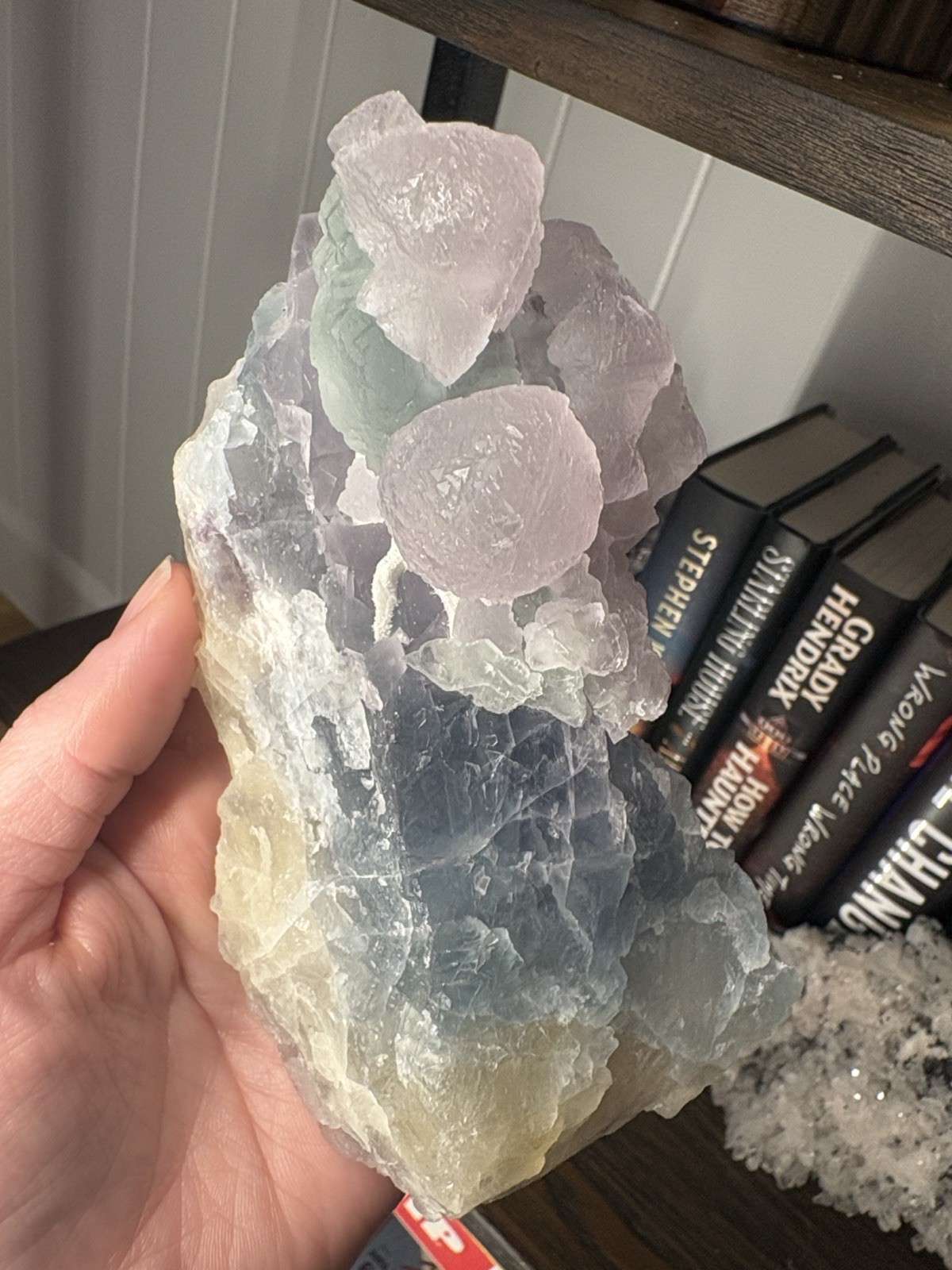 Stunning Blue/ lavendar/ yellow colored fluoriteApprox 6in x 3in