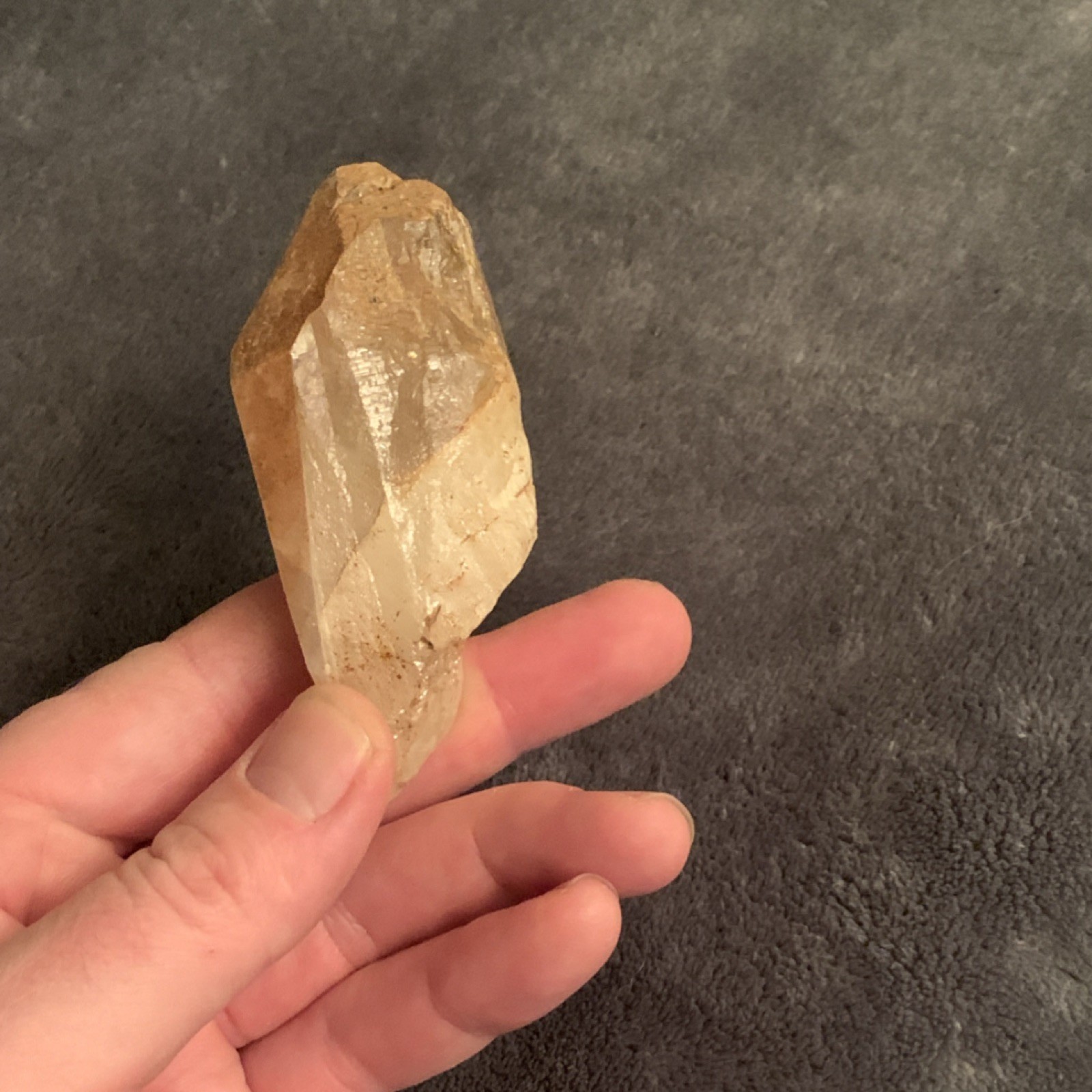 Brown and White Quartz Crystal Natural Point Specimen