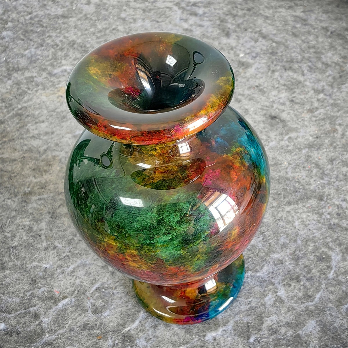 1.77LB Natural “Seven Colors Jade” vase specimen -Taiwan China L218