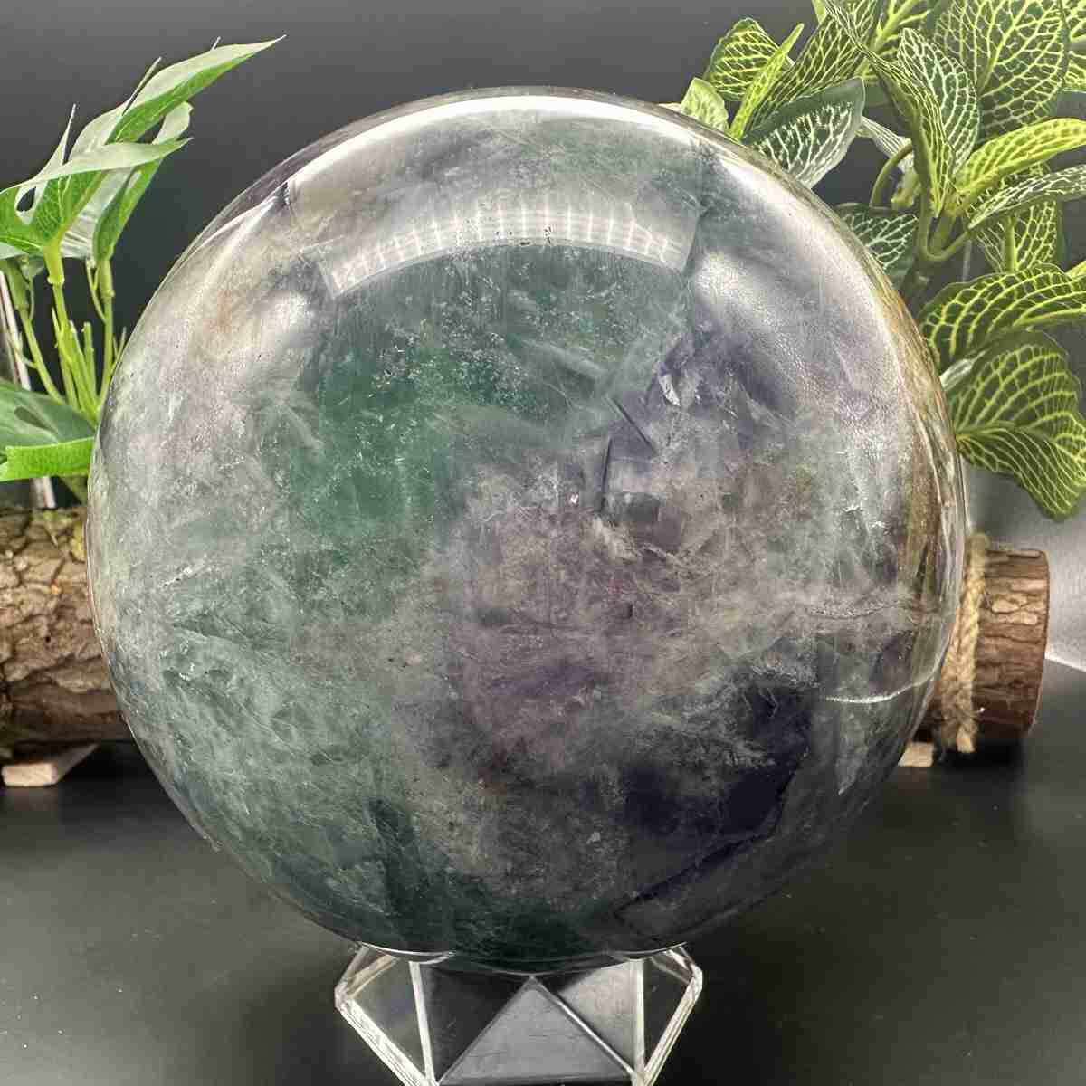 4730g Natural Fluorite Quartz Sphere Crystal Energy Ball Reiki Healing Gem