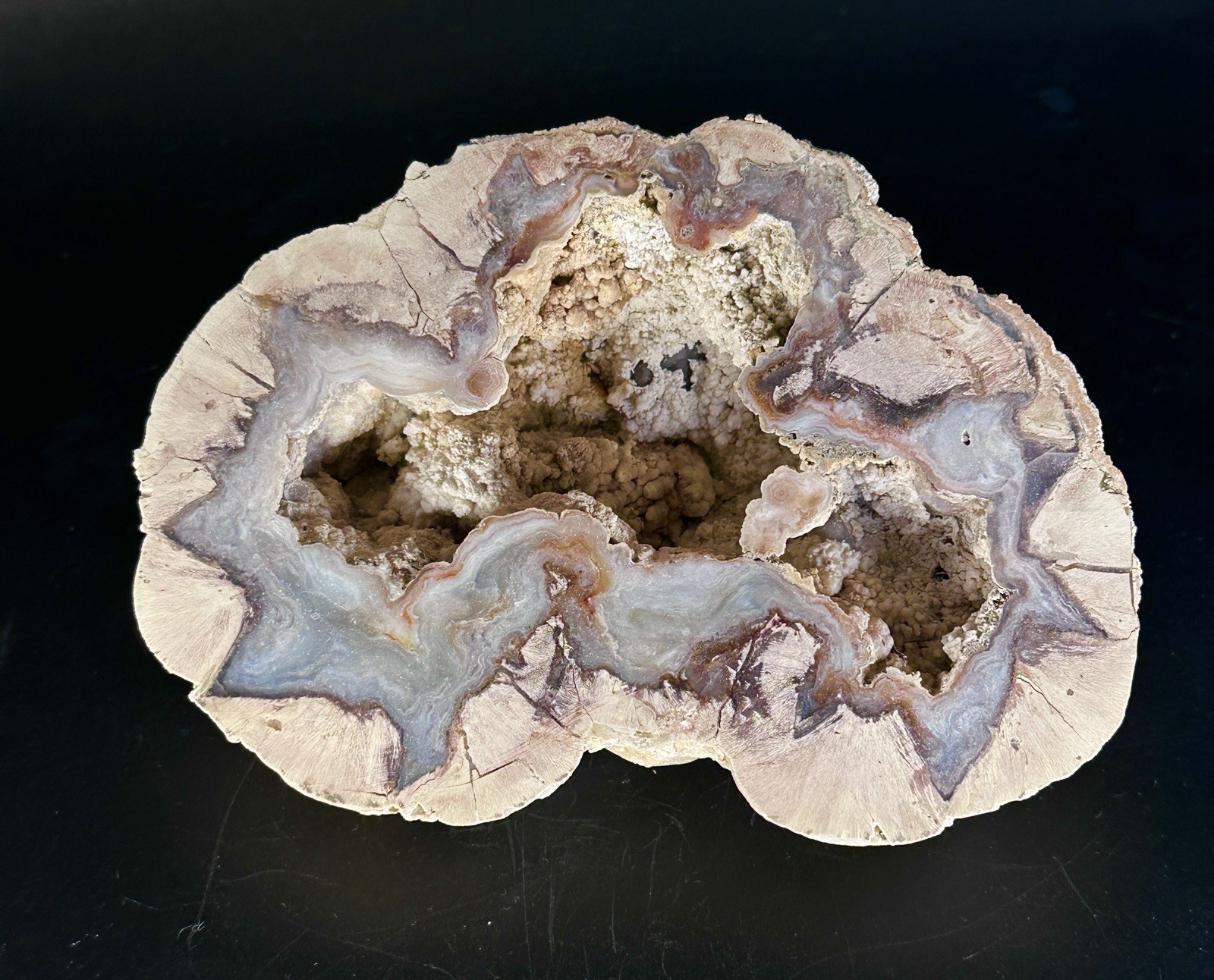 Buchanan Ranch Triple Thunderegg Polished Agate Geode 5.25”