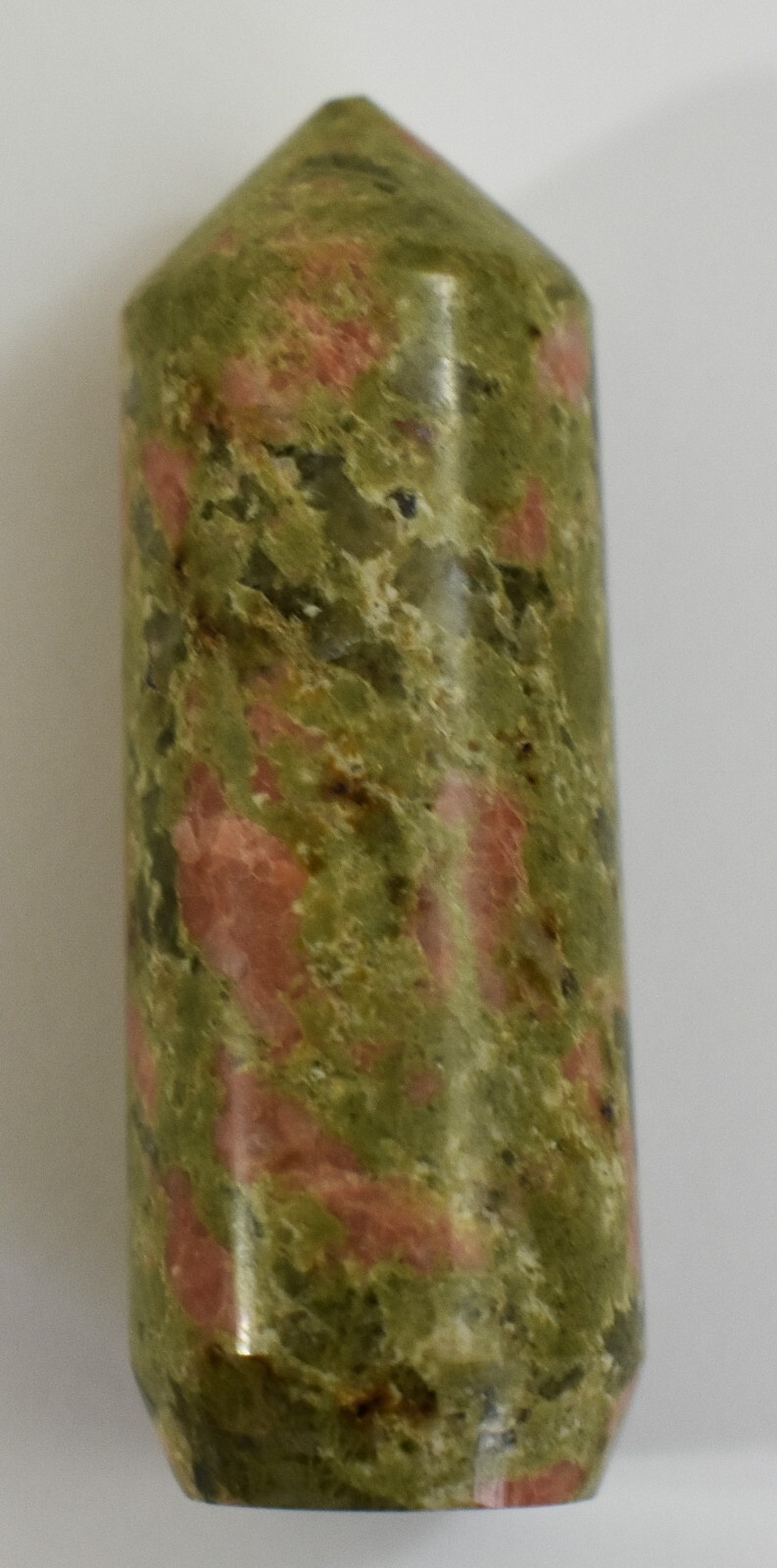 Unakite Tower Natural Green Pink North Carolina USA Olivine Crystals Hand Craved