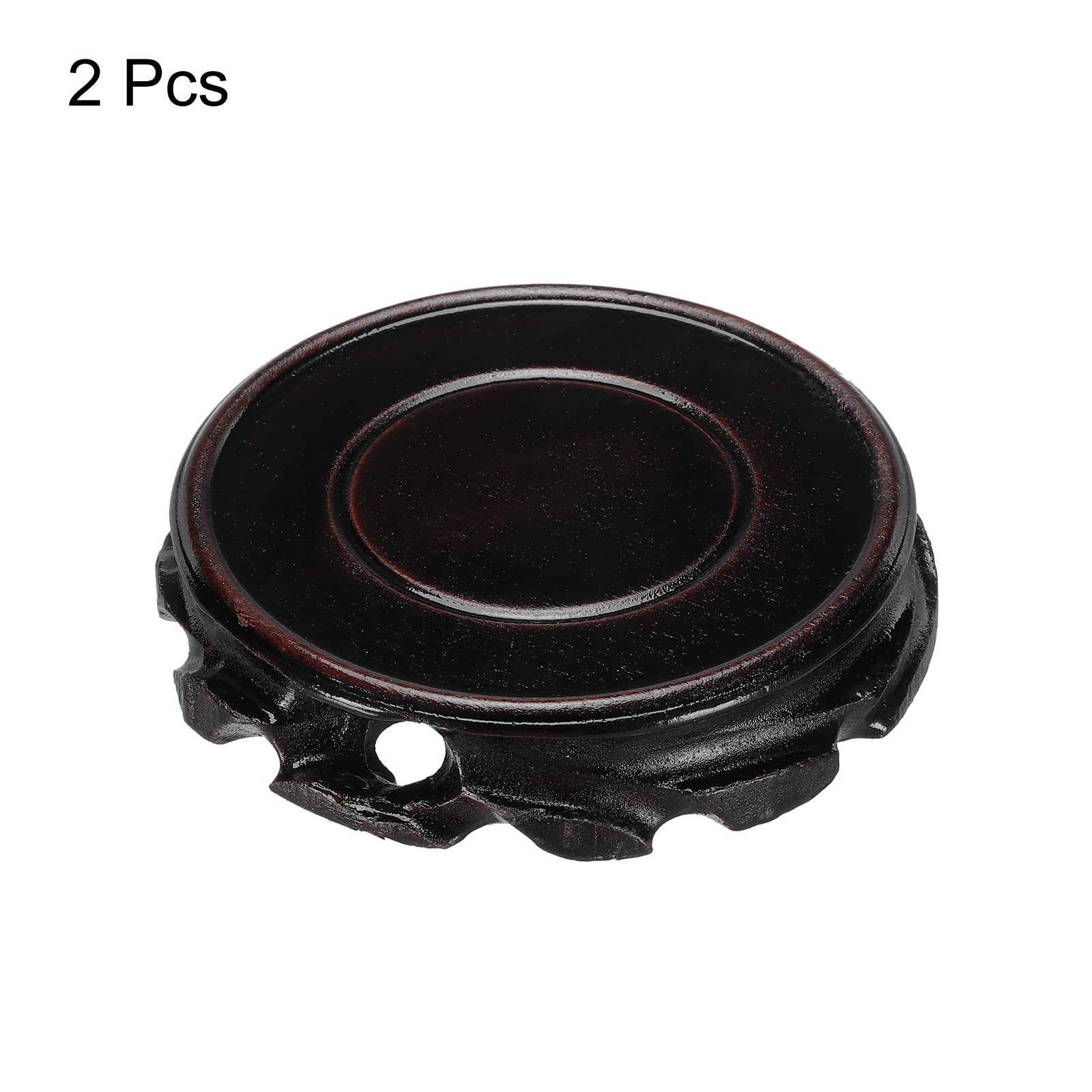 Wooden Stand Holders Displays Base 100mm Diameter Black for Vase Bonsai Stone…