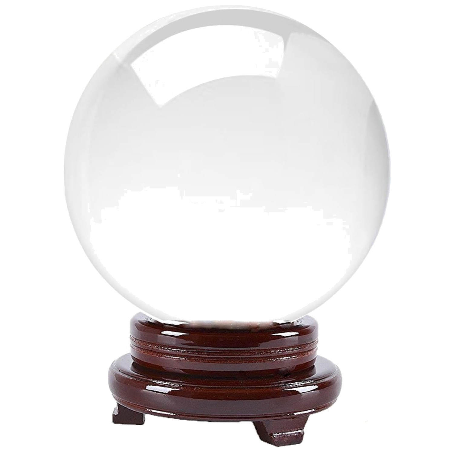 Clear Crystal Ball 5″ with Wood Stand