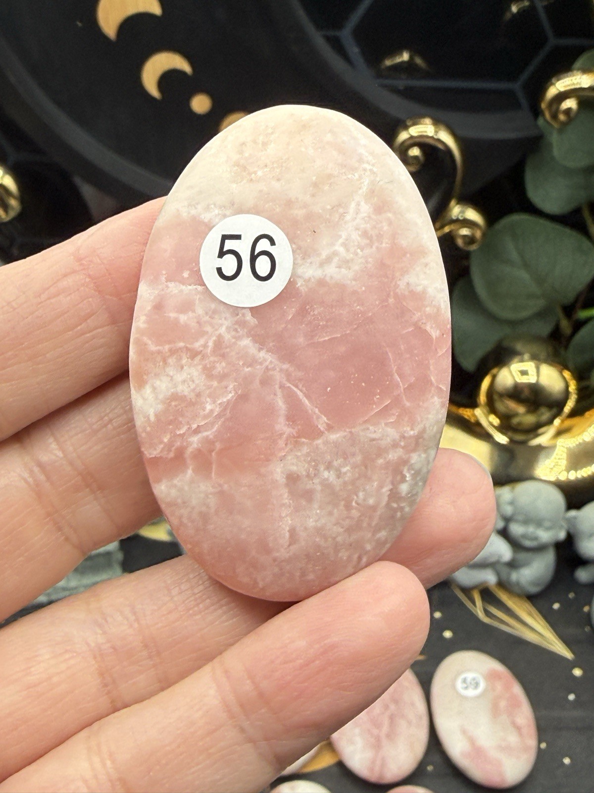 Natural Pink Opal Smooth raw finish Palmstones pocket stone Free shipping