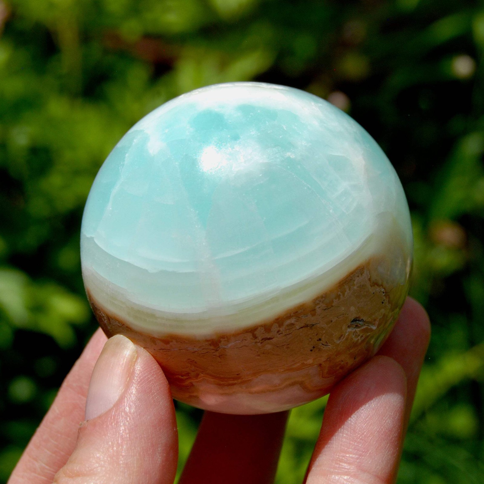 AAA Caribbean Blue Calcite Crystal Sphere | 60mm 300g Stone of Serenity