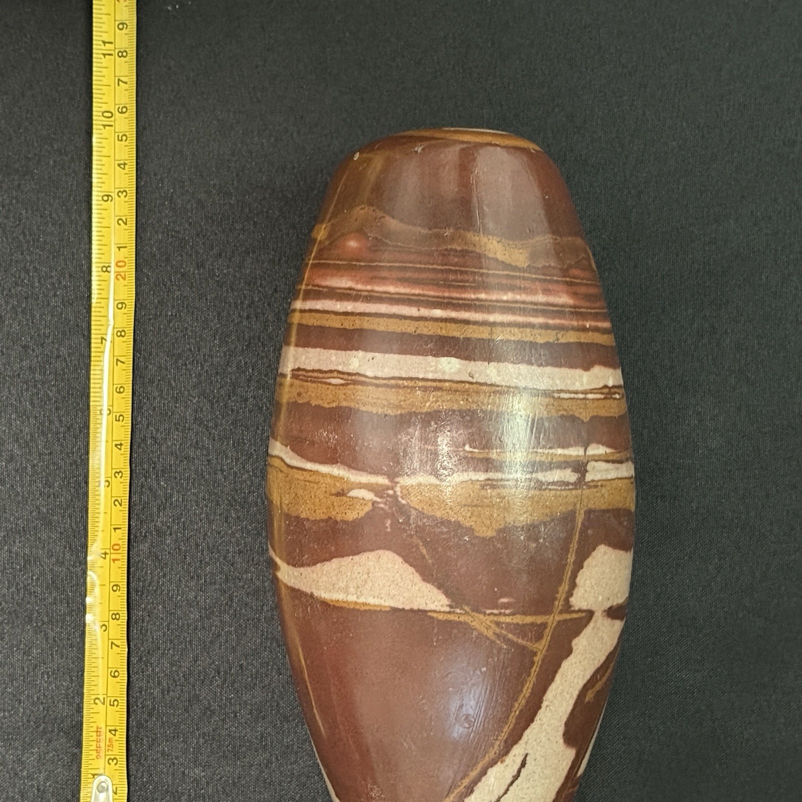 Stripped 9 Inch Shiva Lingam Natural stone from Narmada River in India SL25C9.11