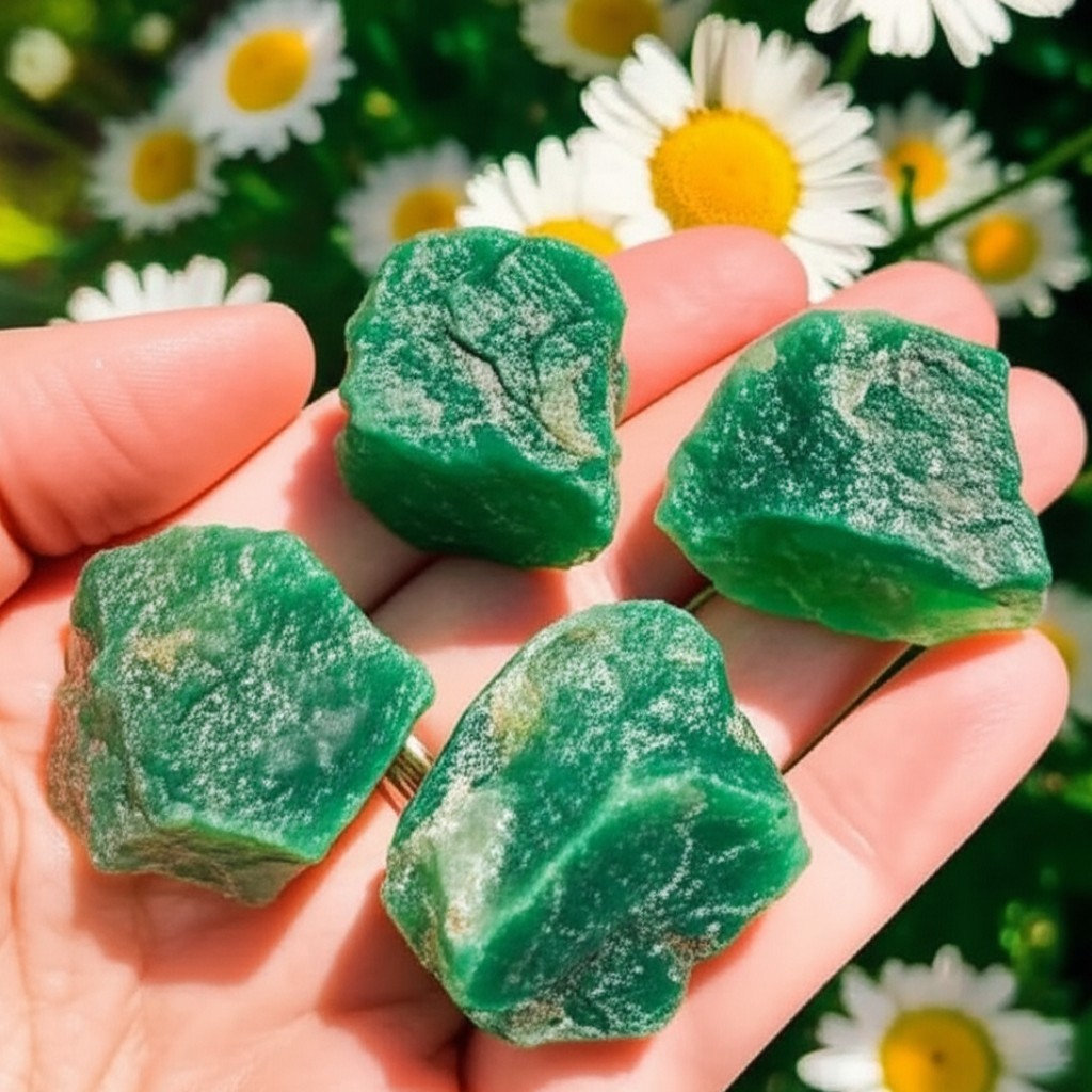 3Pcs Natural Green Emerald Raw Quartz Stone Crystal Unique Mineral Specimen Gift