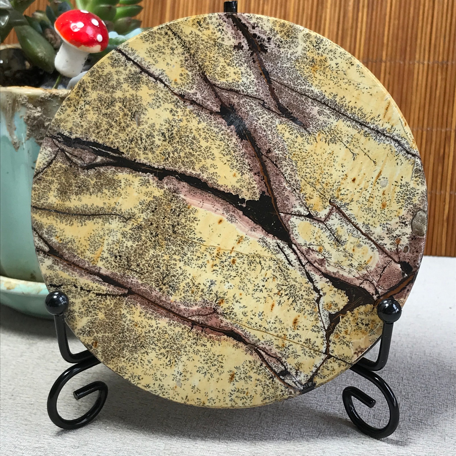 99mm Natural Chinese painting stone crystal ornaments for home decoration A6405