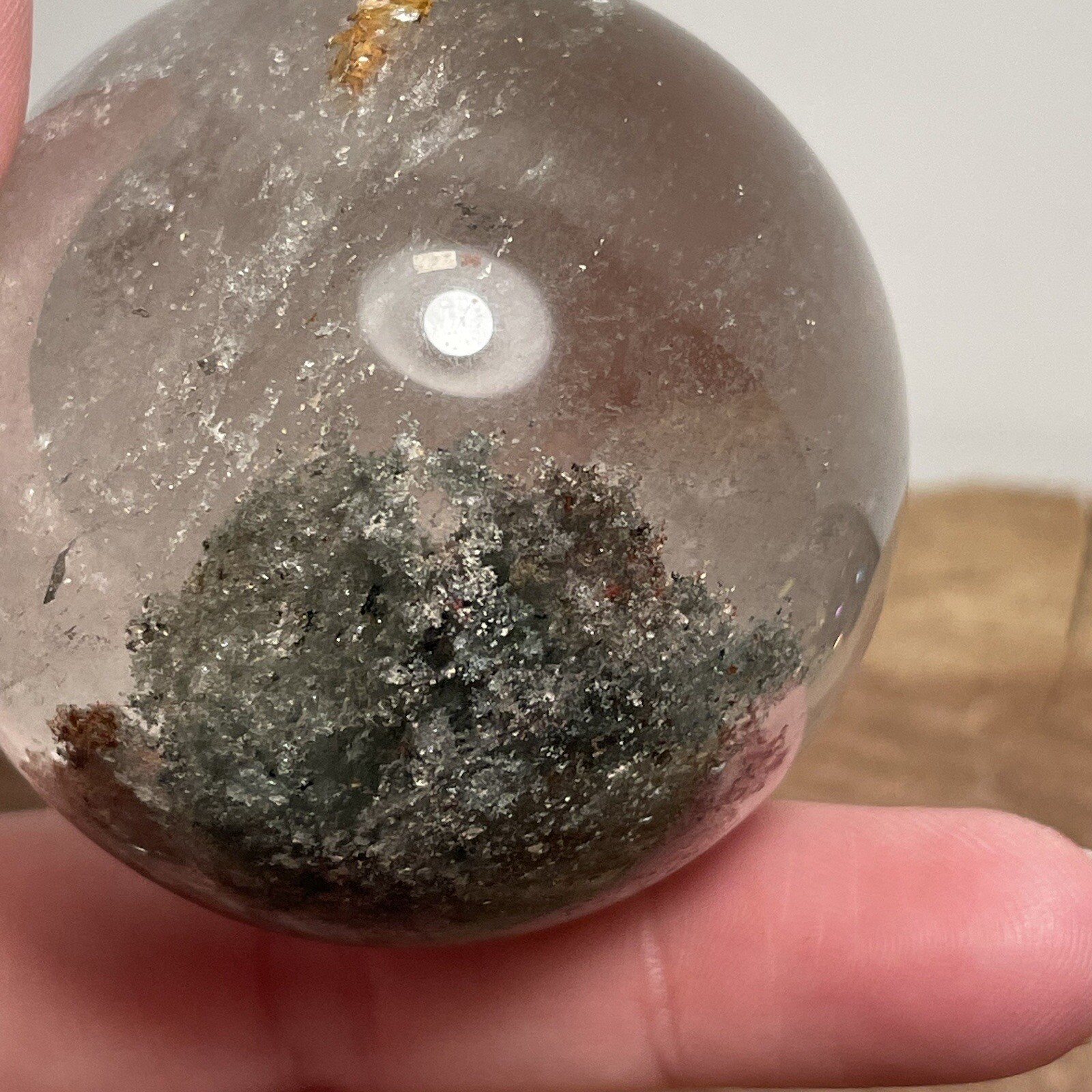 **No Stand** Beautiful Little Garden Quartz Sphere 187 Grams