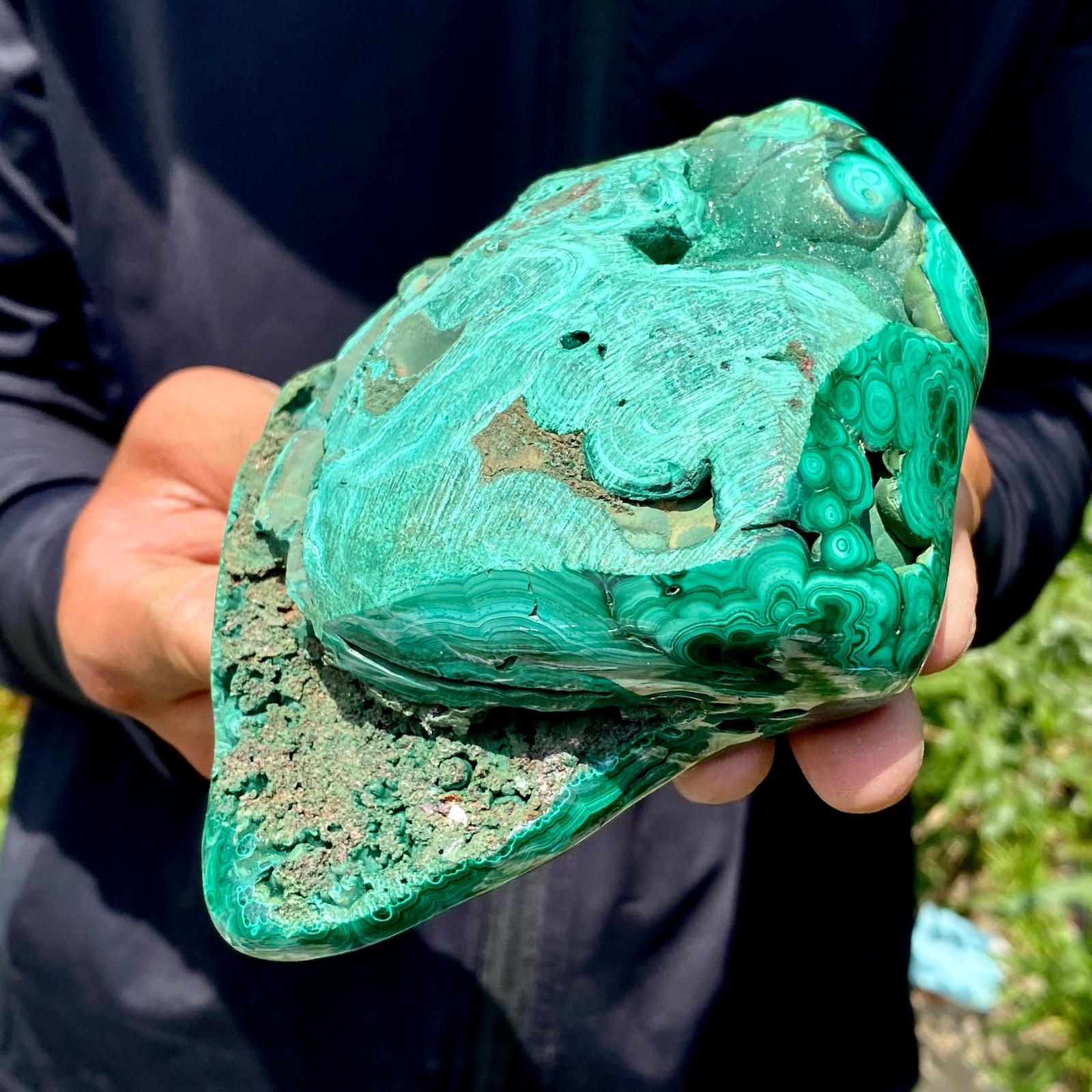 2.4LB Natural Polished Malachite Mineral freeform specimen Reiki Stone Healing