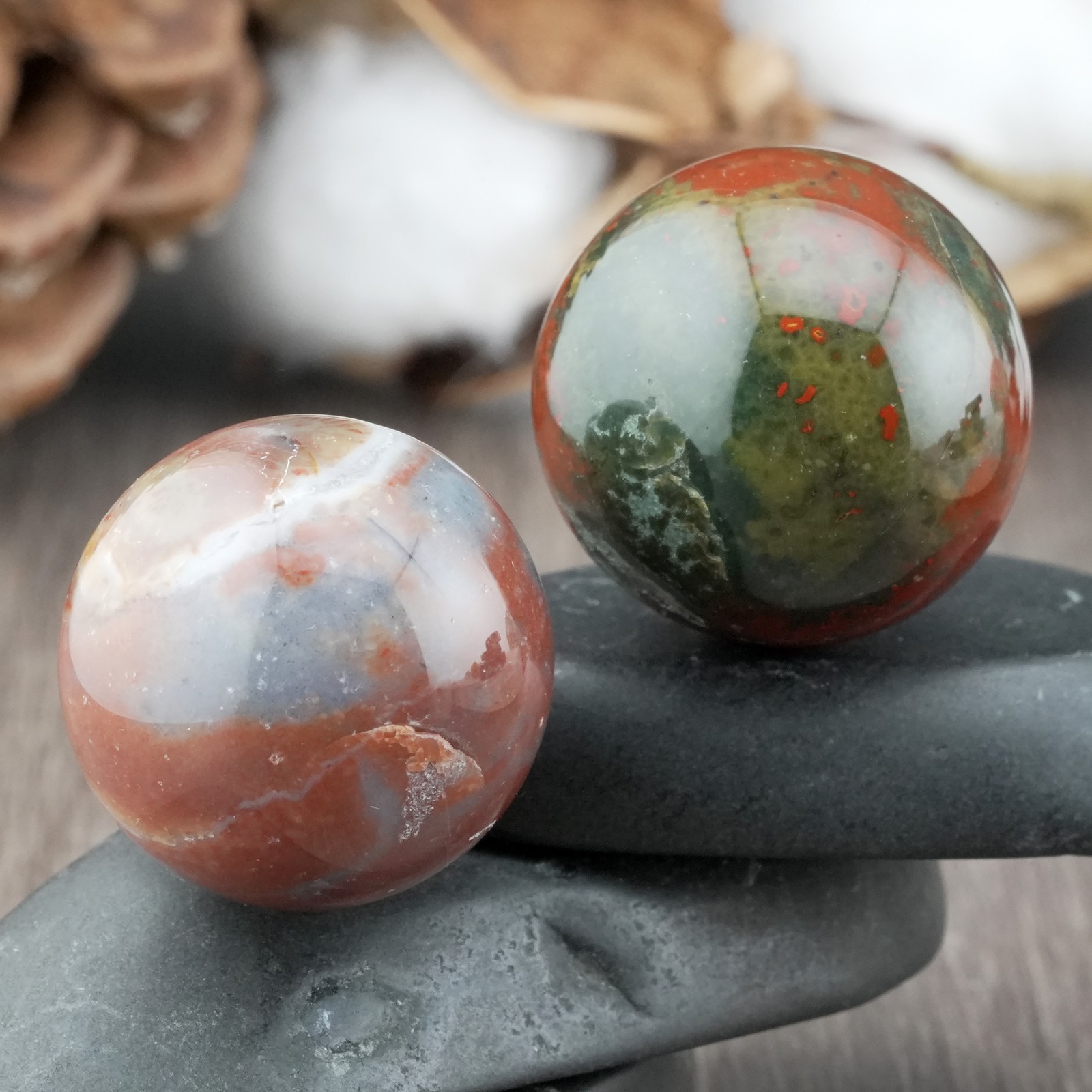 Natural Ocean Jasper Crystal Sphere Spiritual Healing Protection Gemstone Ball