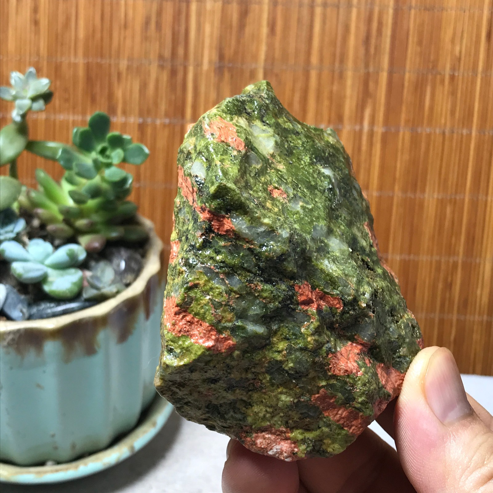 184g Natural Unakite Crystal gemstone Rough Mineral Specimen healing A6349