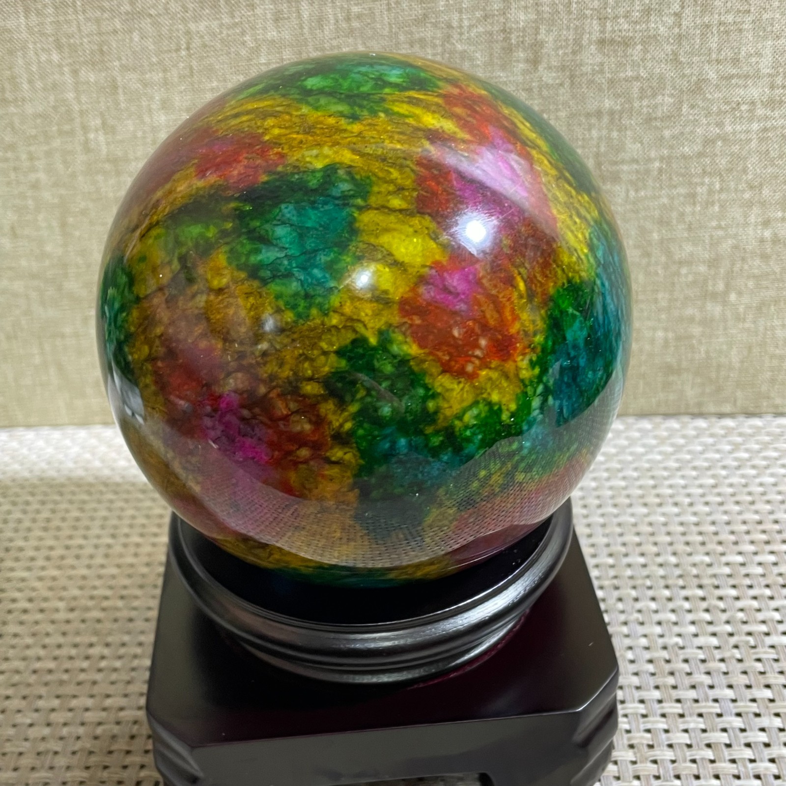 1519g Seven Colors Jade” sphere specimen -Taiwan China