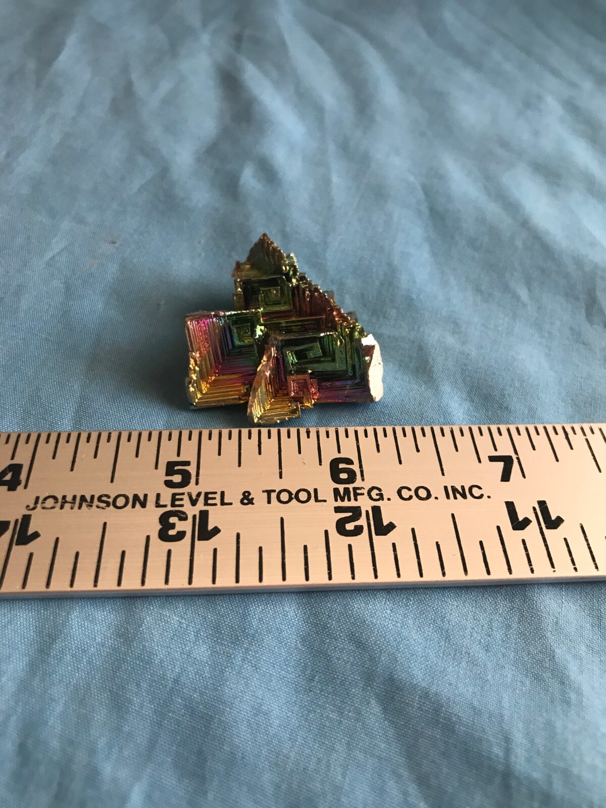 Pretty .89 Ounce 1-5/8” x 1-1/4” x 5/8” Piece of Rainbow Bismuth Crystals