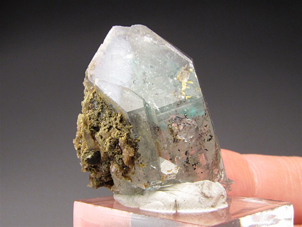 Pale Blue Ajoite in Quartz Crystals, Messina Mine, South Africa