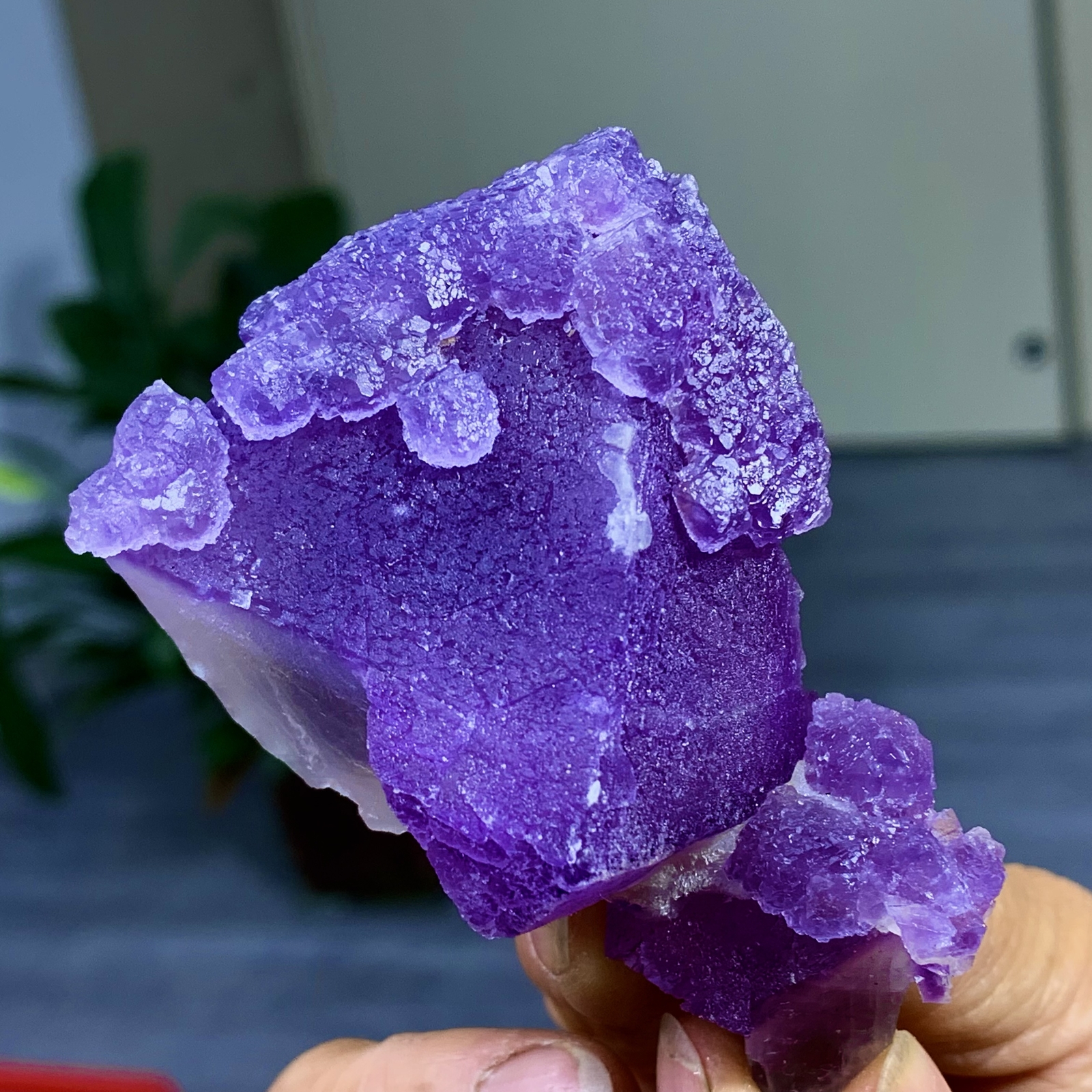129G Rare transparent purple cubic fluorite mineral crystal sample/China