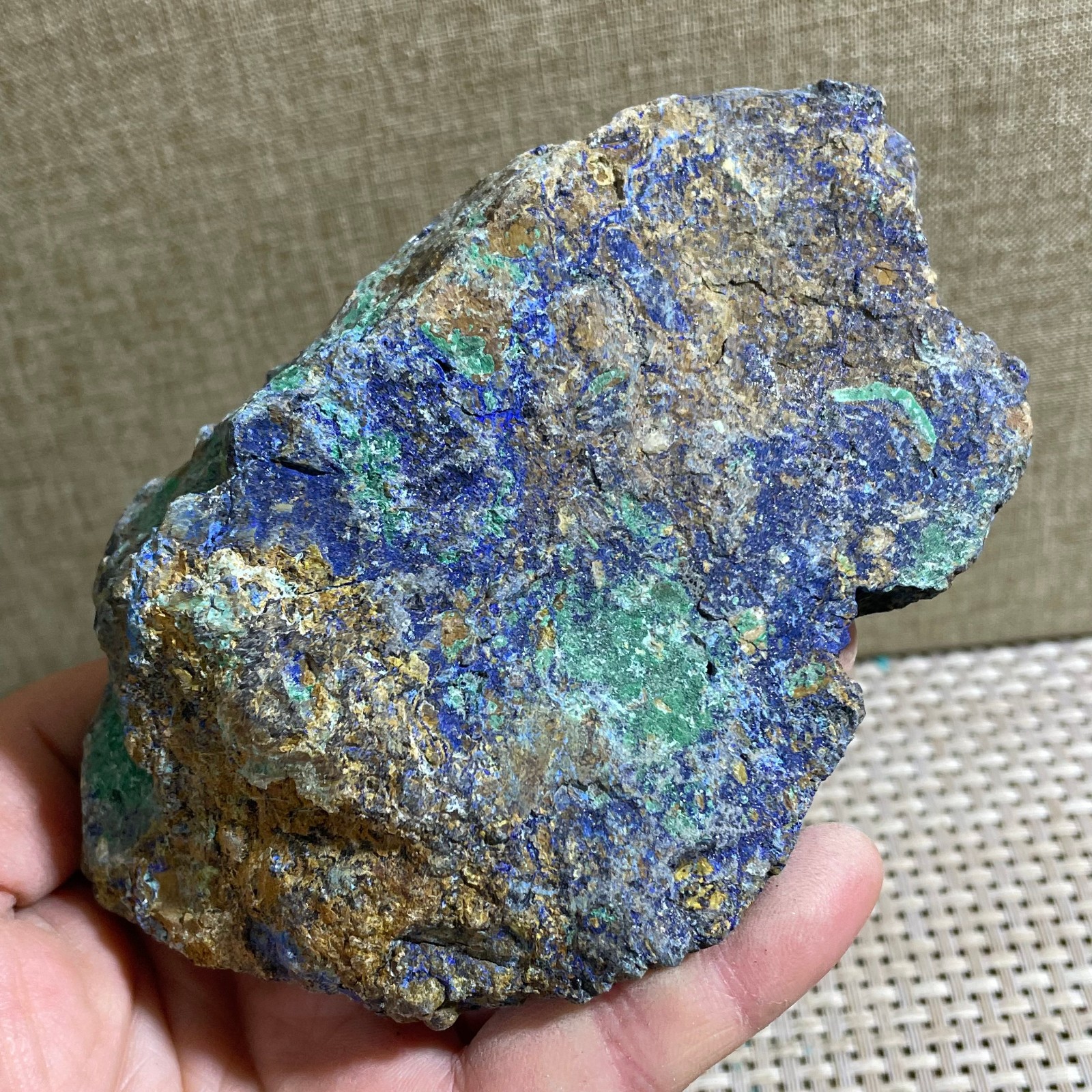 Restoration of Blue Copper Ore Quartz Crystal Mineral Samples 382g
