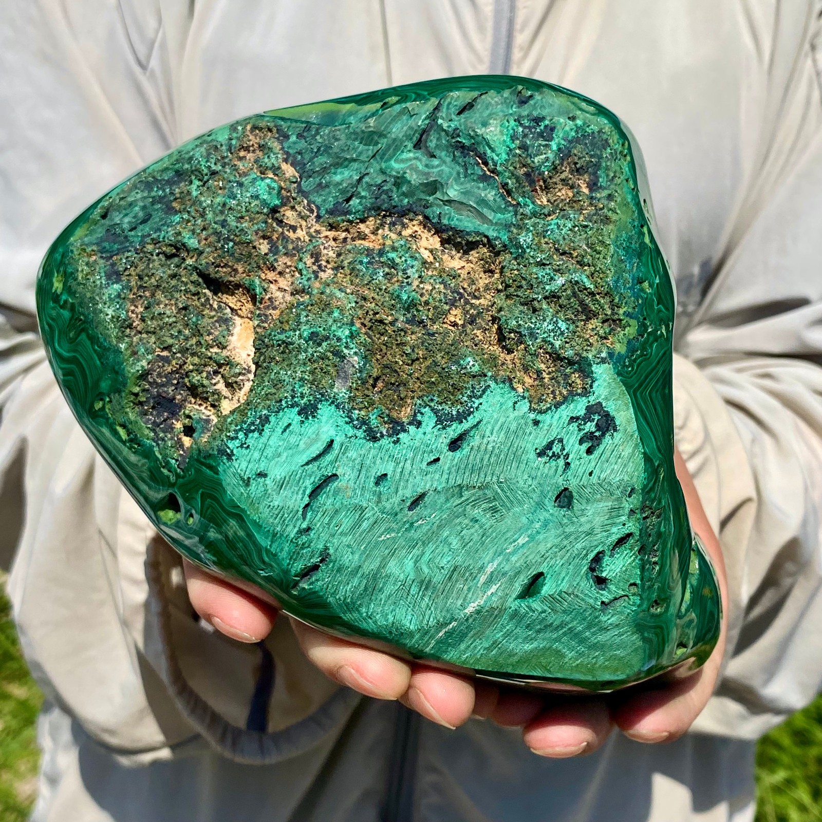 4.96LB TOP Natural Malachite crystal quartz Mineral specimen Reiki gem