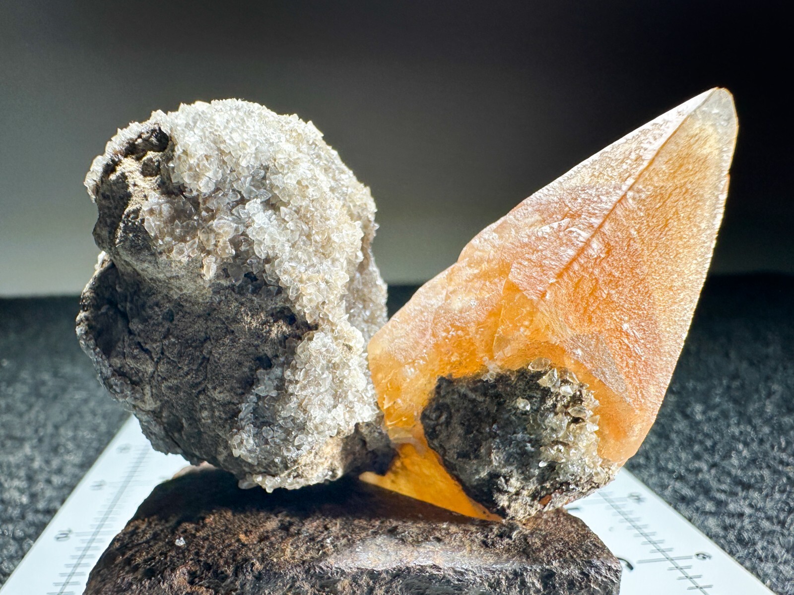 ➤ 2-1/2″ HONEY CALCITE CRYSTAL with 2″ MICRO CALCITES Pugh Quarry Ohio VIDEO➤581