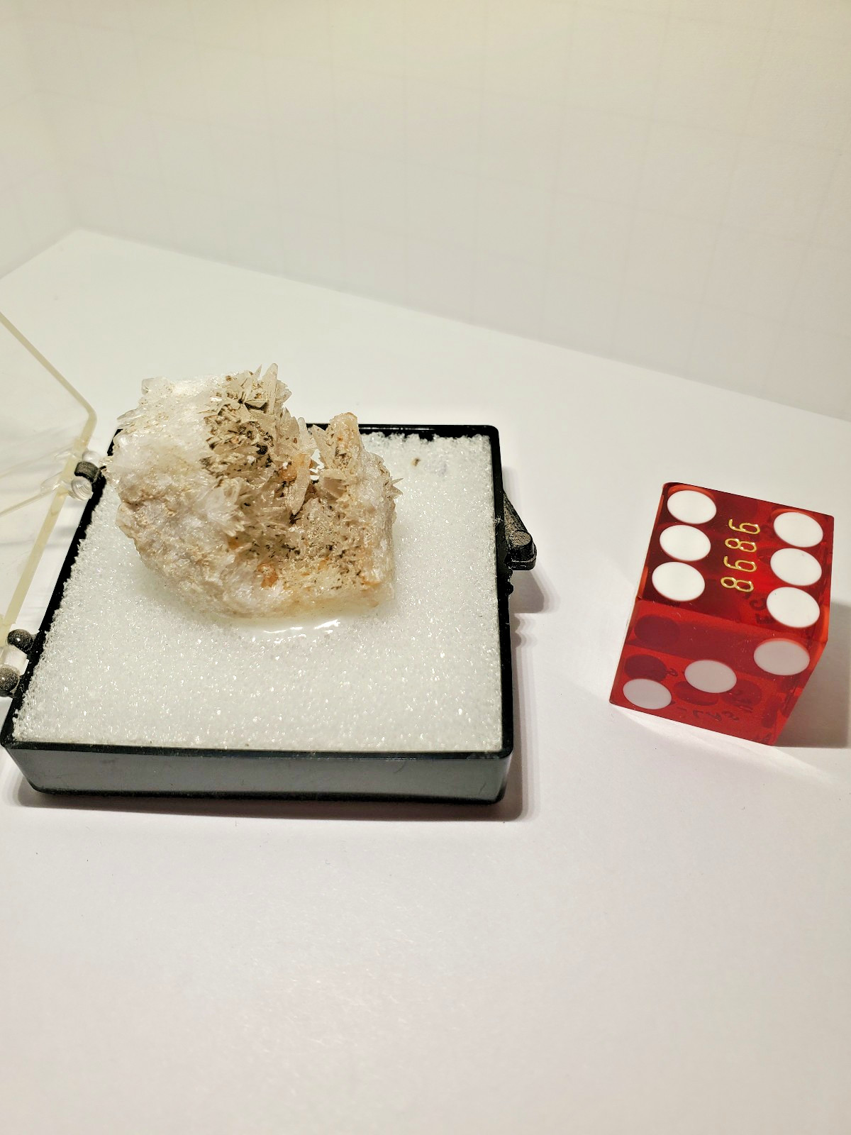 Thumbnail Death Valley Colemanite Crystal Specimen Labeled Borate Matrix Cluster