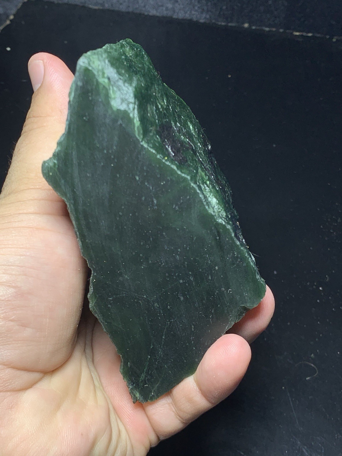 Top Quality Nephrite Jade Rough Stone 1.024kg 4x4x2″ Raw Green Mineral Specimen