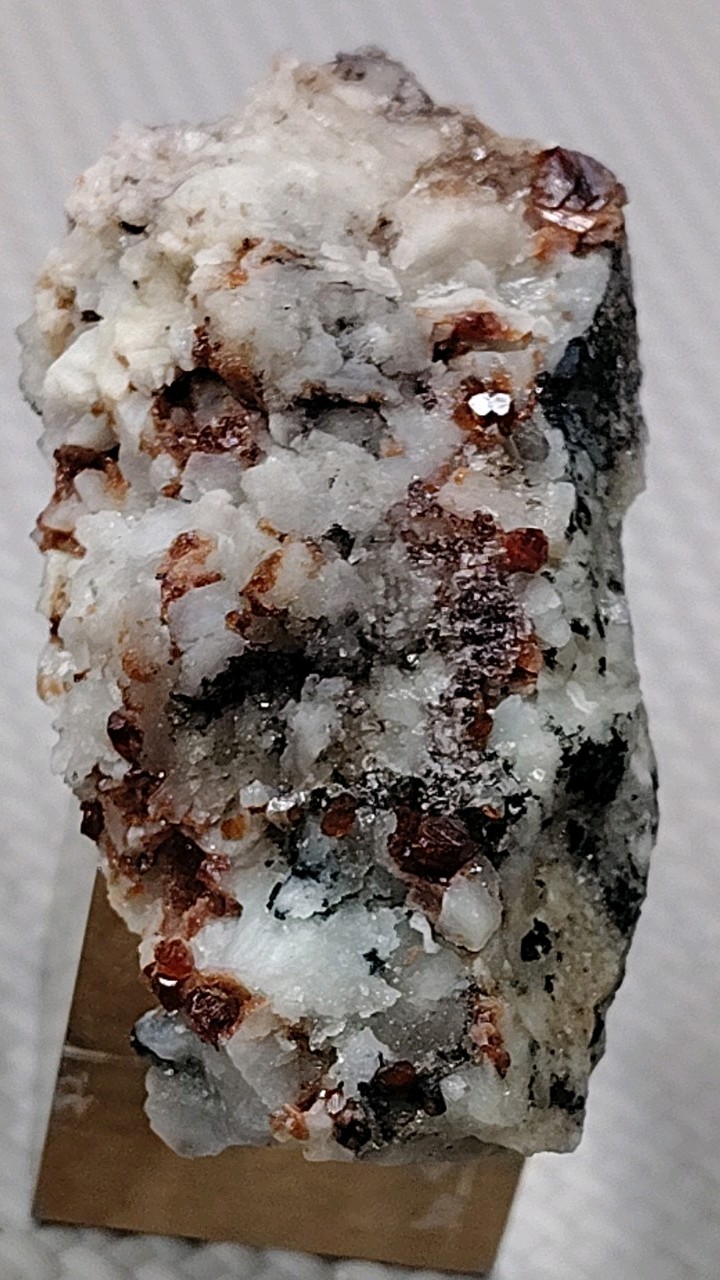 2.5″ Fluorescent HYALITE OPAL on SPESSARTINE GARNET & Feldspar – China