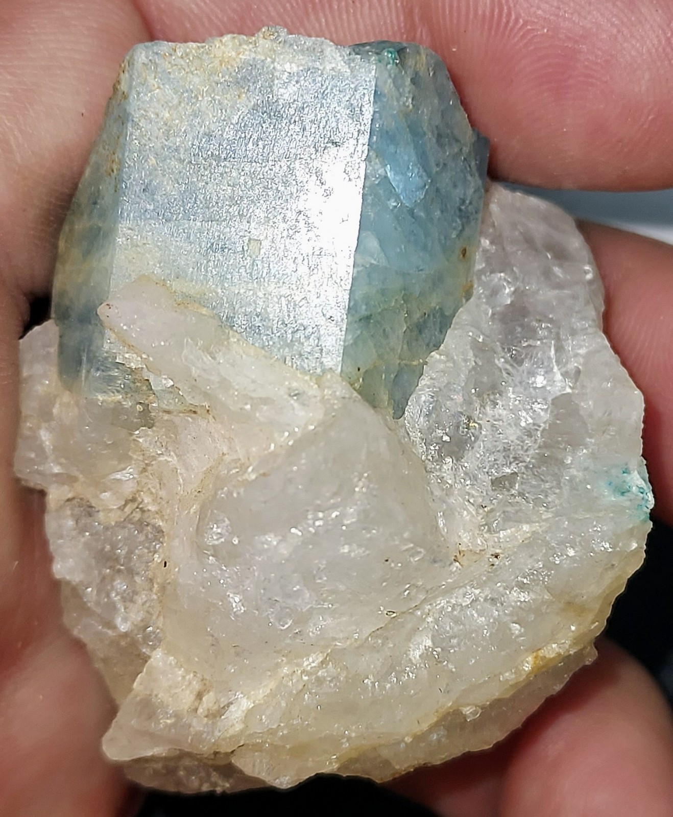 Aquamarine Beryl Crystal in Quartz Rare Minerals