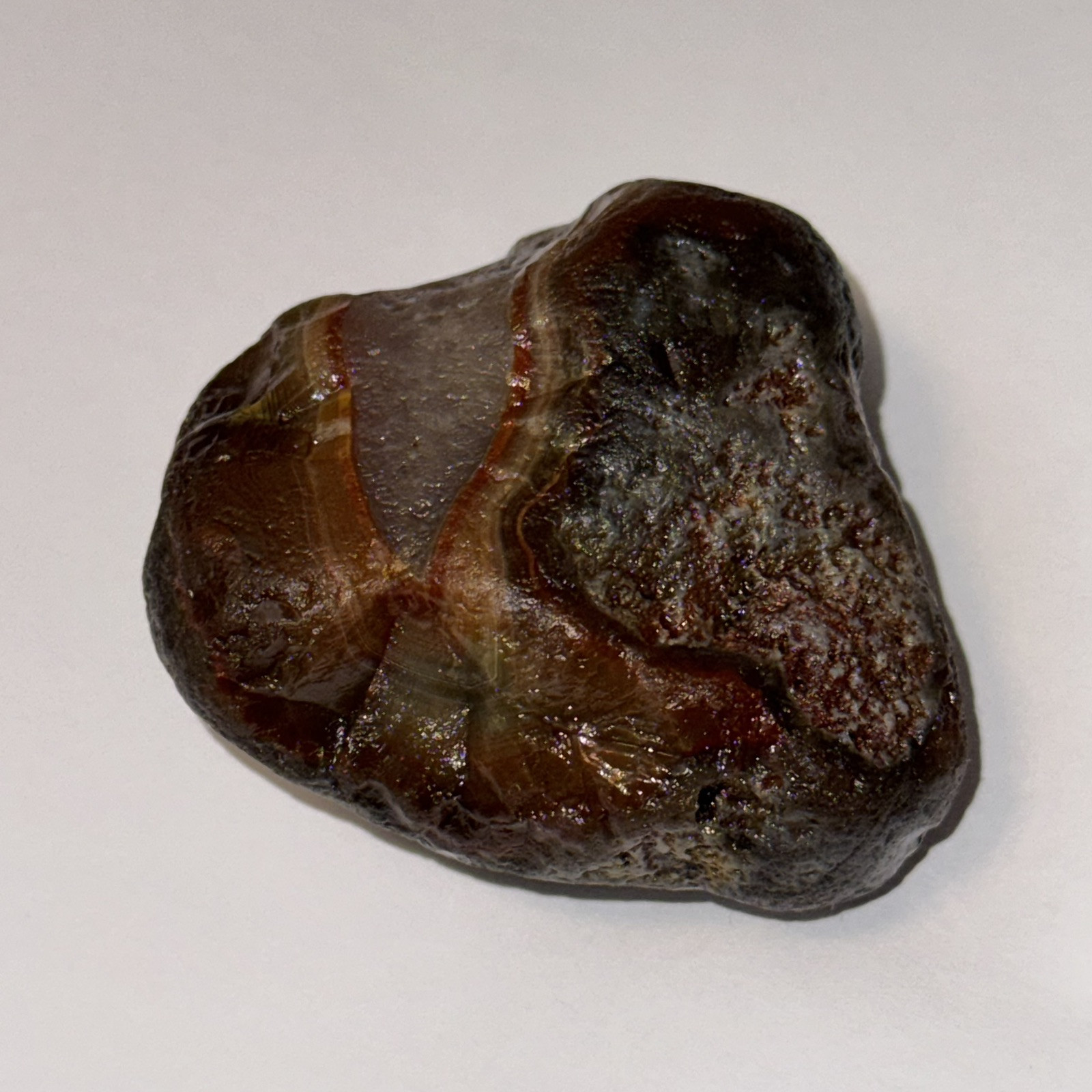 5.25 oz Lake Superior Agate with Limonite, Dark Husk With Frost